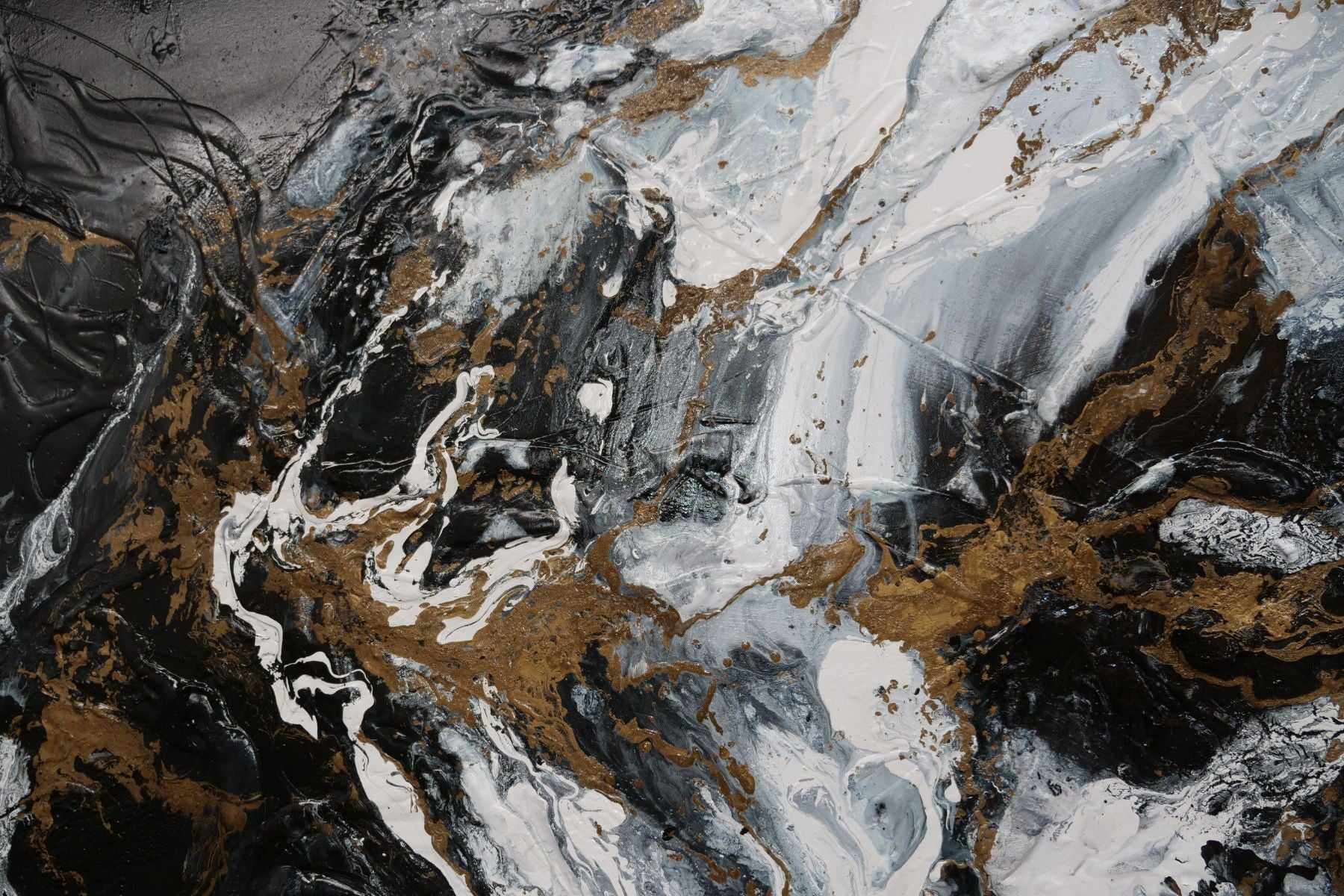Bronzed Golden Ransom 240cm x 100cm Black Gold Textured Abstract Painting (SOLD)-Abstract-[Franko]-[Artist]-[Australia]-[Painting]-Franklin Art Studio