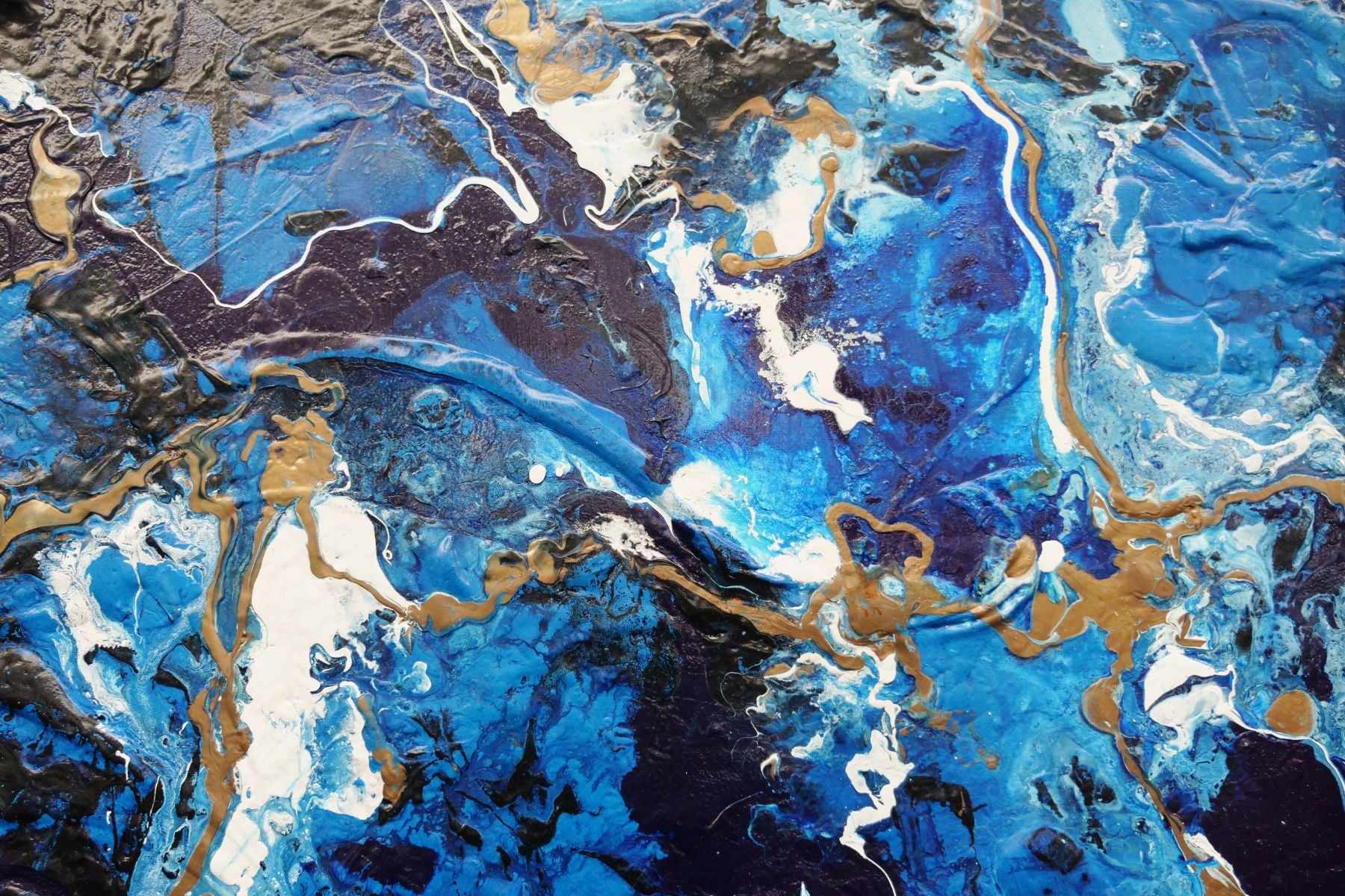 Bronzed Sapphire 200cm x 120cm Blue Bronze Textured Abstract Painting (SOLD)