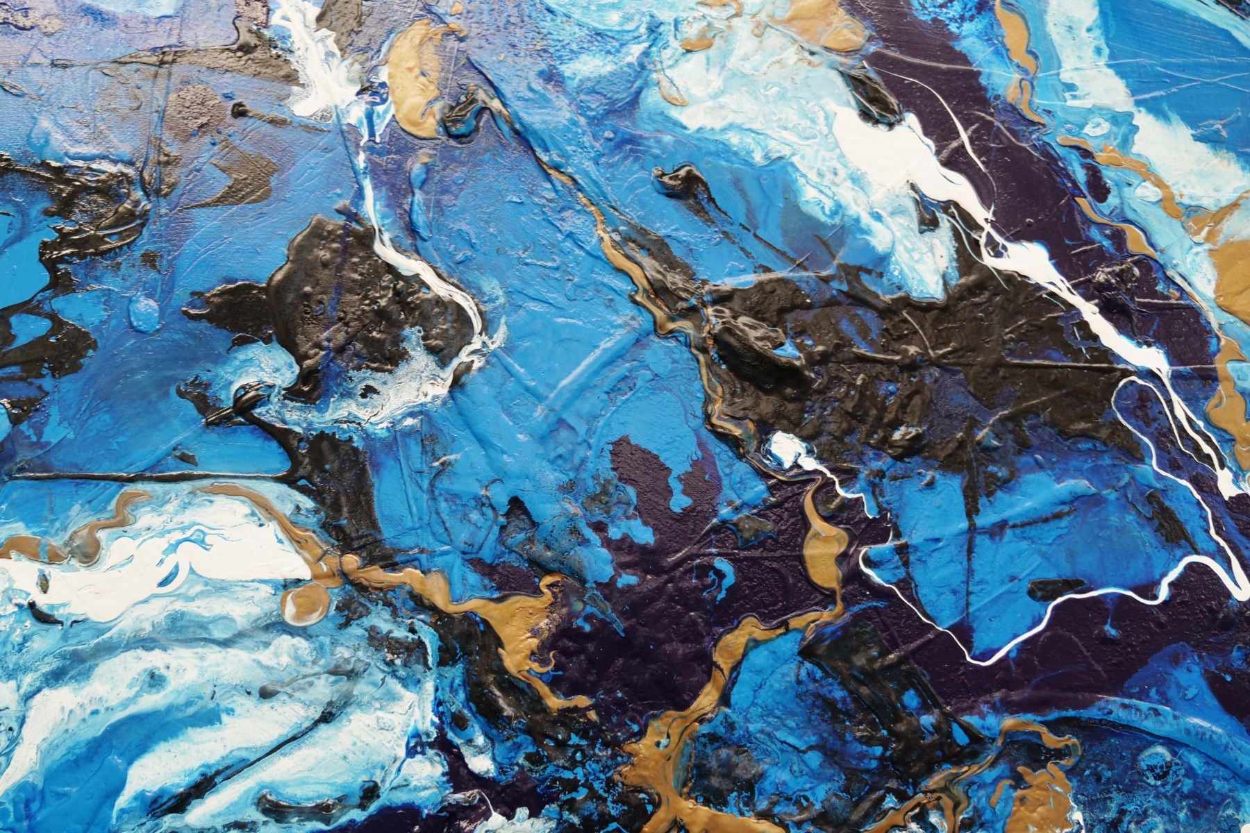 Bronzed Sapphire 200cm x 120cm Blue Bronze Textured Abstract Painting (SOLD)