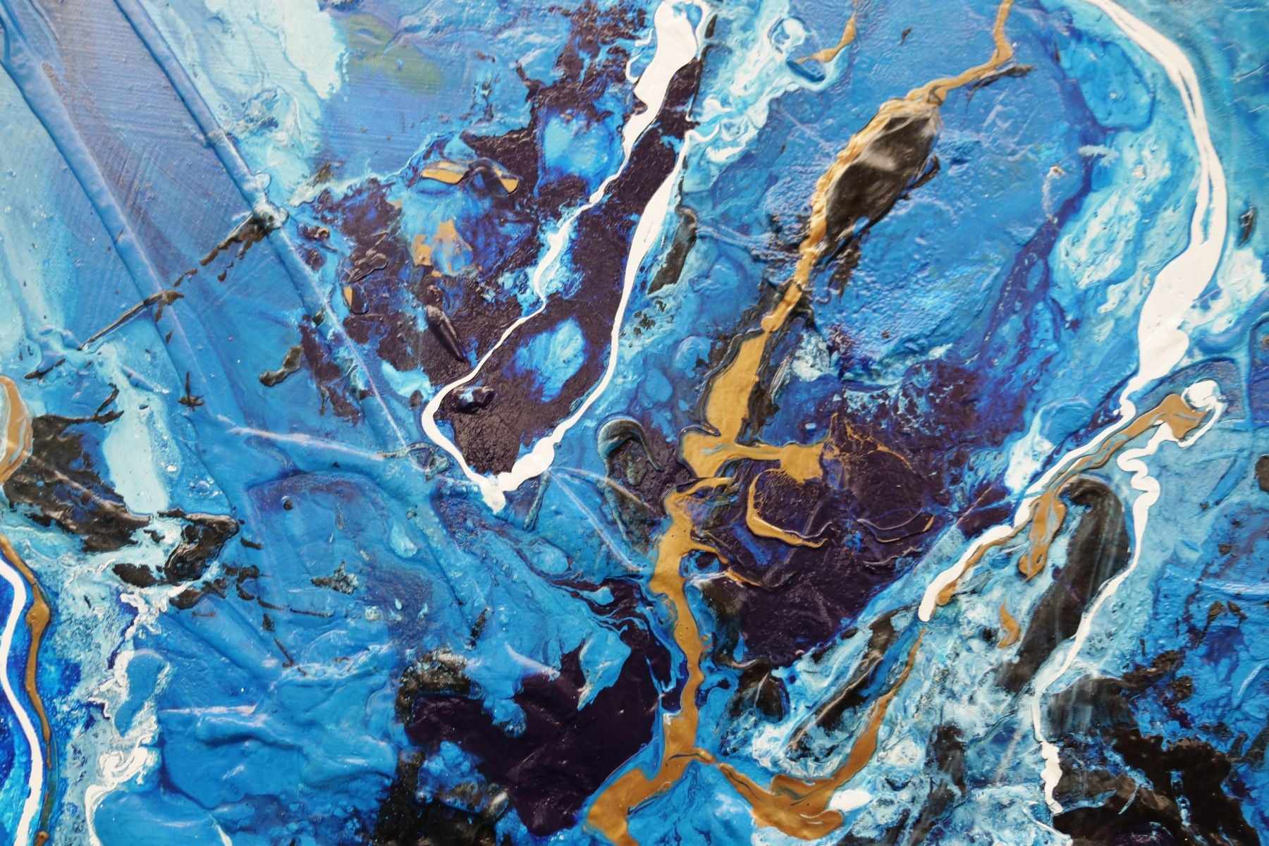 Bronzed Sapphire 200cm x 120cm Blue Bronze Textured Abstract Painting (SOLD)