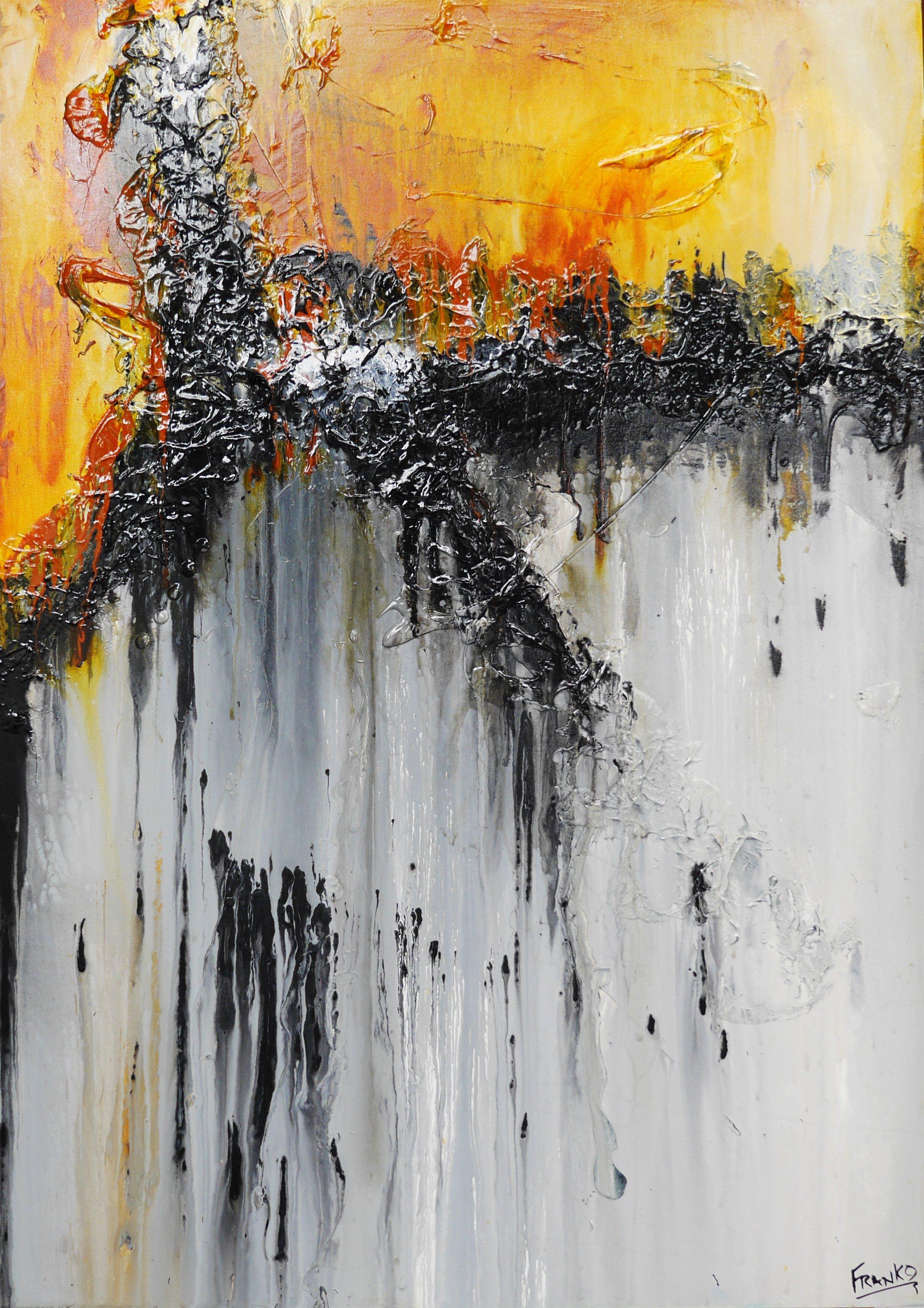 Burnt Sienna 140cm x 100cm Black Sienna Grey Textured Abstract Painting-Abstract-[Franko_Artist]-[Australian_artist]-[Gold_Coast]-[Brisbane]-[modern]-[contemporary]-[original]-[Large_artwork]-Franklin Art Studio