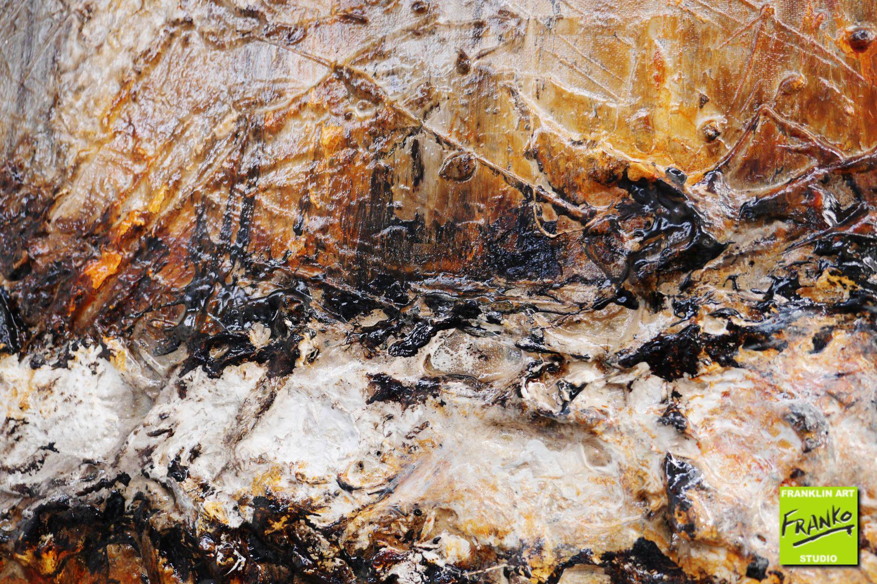 Burra Burra 160cm x 100cm Brown White Grey Textured Abstract Painting (SOLD)