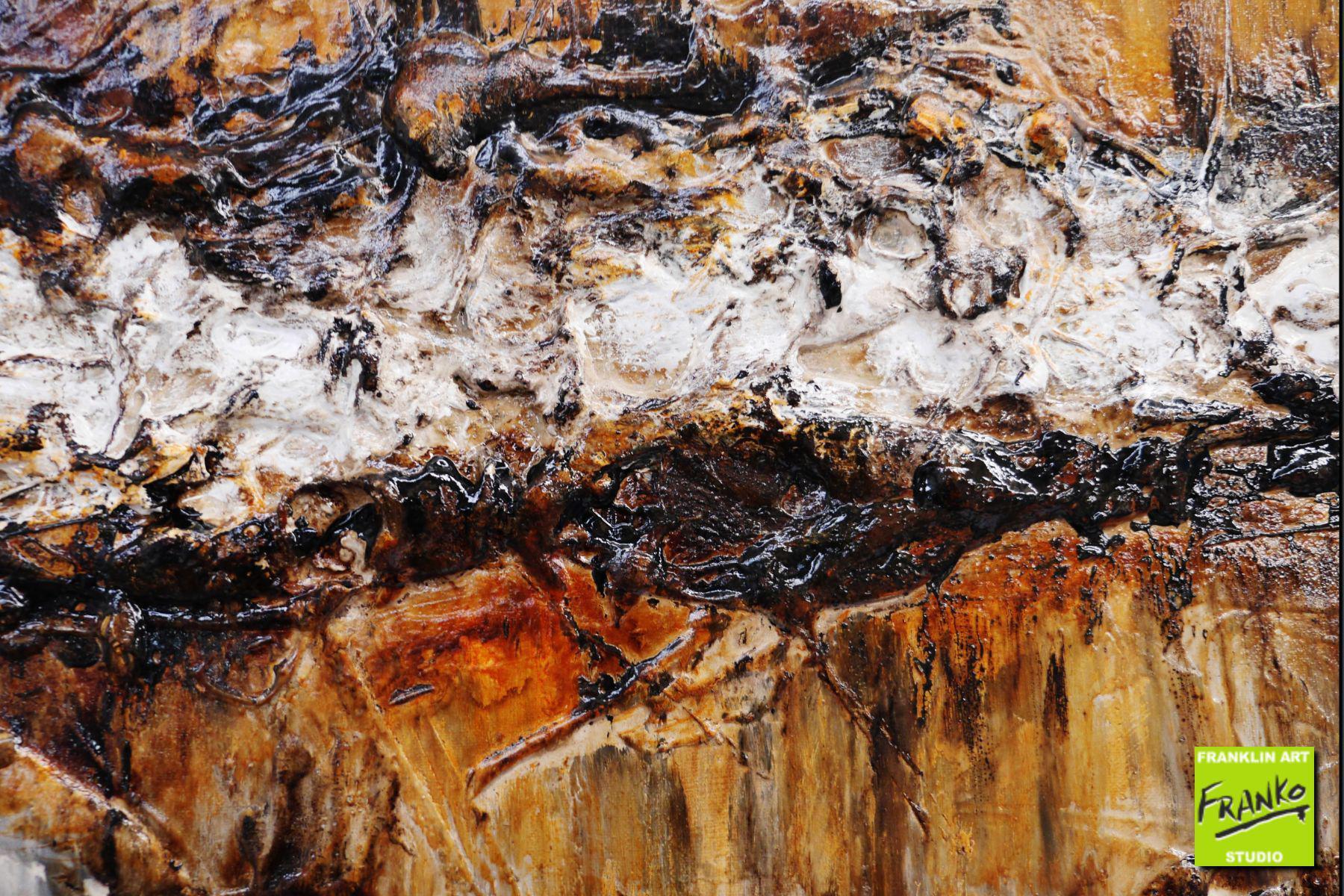 Burra Burra 160cm x 100cm Brown White Grey Textured Abstract Painting (SOLD)
