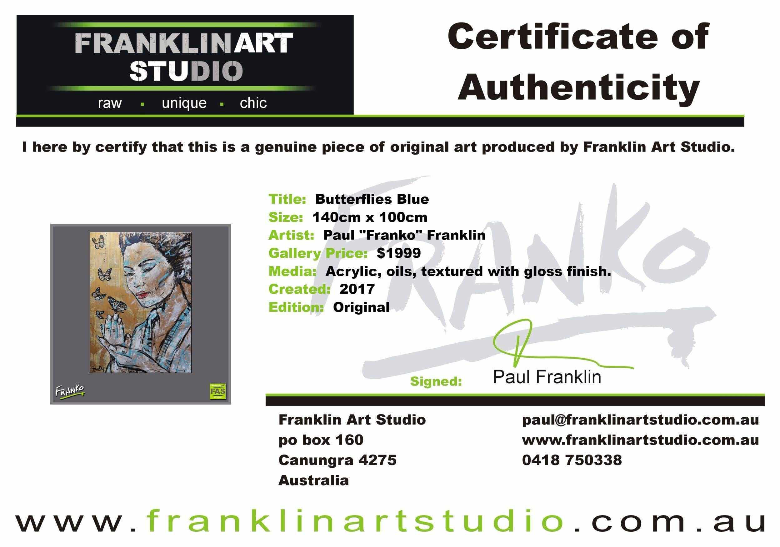 Butterflies Blue 140cm x 100cm Geisha Butterflies Vintage Book Pop art Painting (SOLD)-book club-[Franko_Artist]-[The_Block]-[Dream_Homes]-[ideas]-[Grand_Designs]-[Art_Lover]-Franklin Art Studio