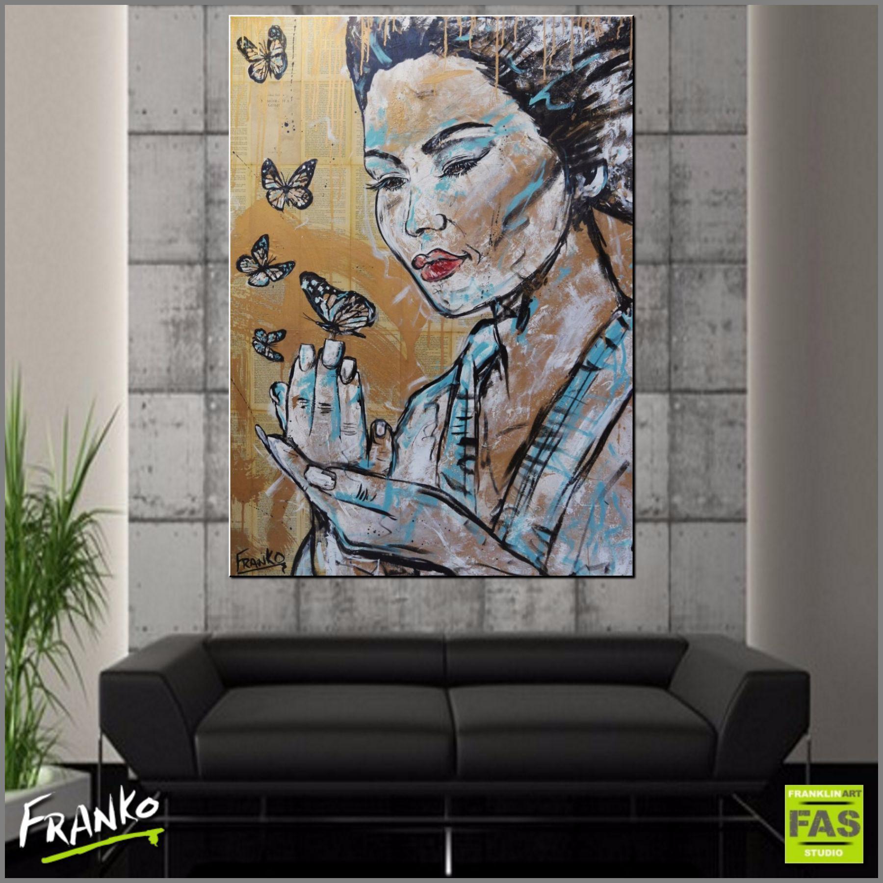 Butterflies Blue 140cm x 100cm Geisha Butterflies Vintage Book Pop art Painting (SOLD)-book club-[Franko_Artist]-[Australian_artist]-[Gold_Coast]-[Brisbane]-[modern]-[contemporary]-[original]-[Large_artwork]-[The_Block]-[Dream_Homes]-[ideas]-[Grand_Designs]-[Art_Lover]-Franklin Art Studio