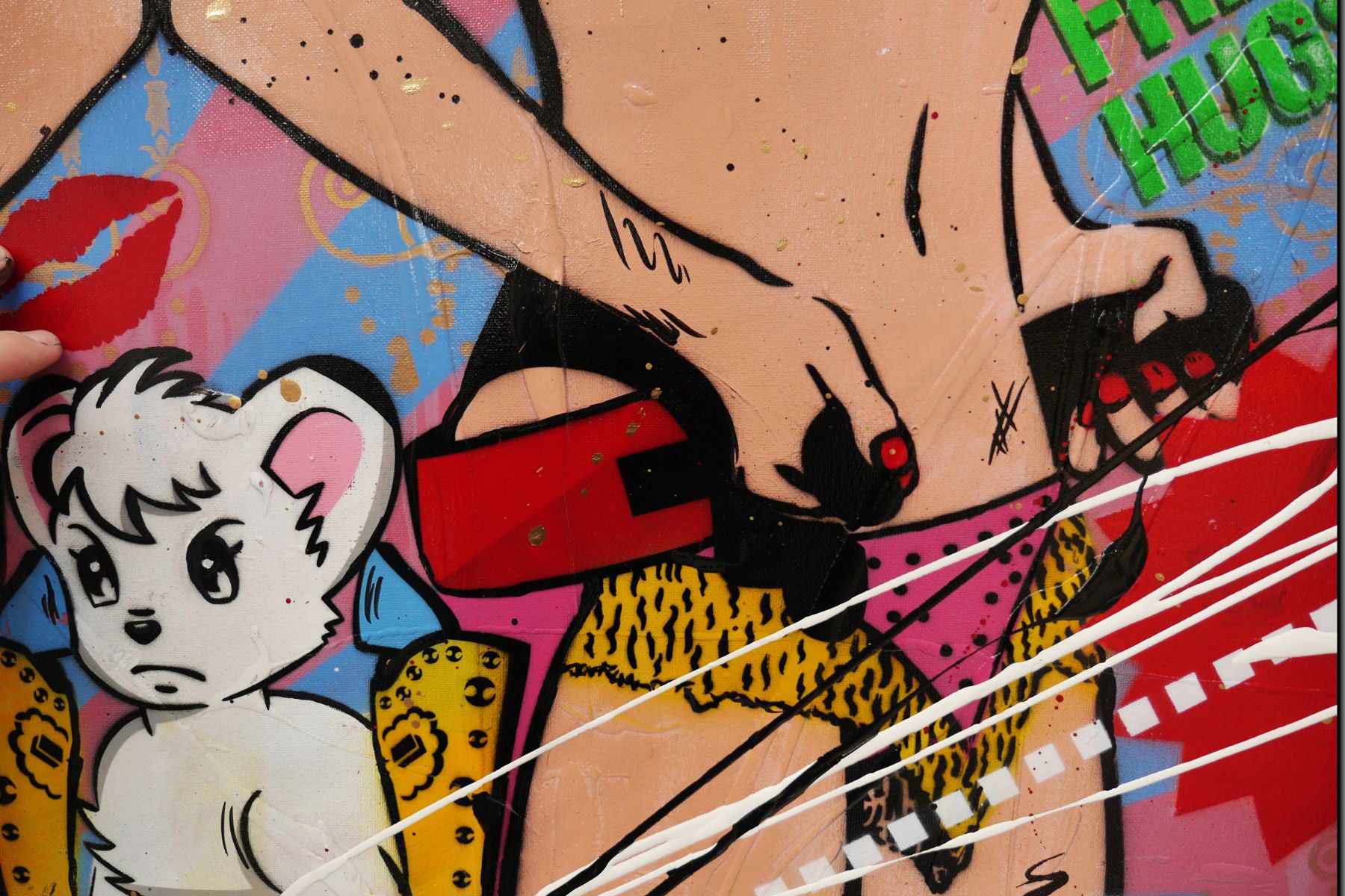 Cabaret and Cabernet 160cm x 100cm Candy Barr Textured Urban Pop Art Painting (SOLD)