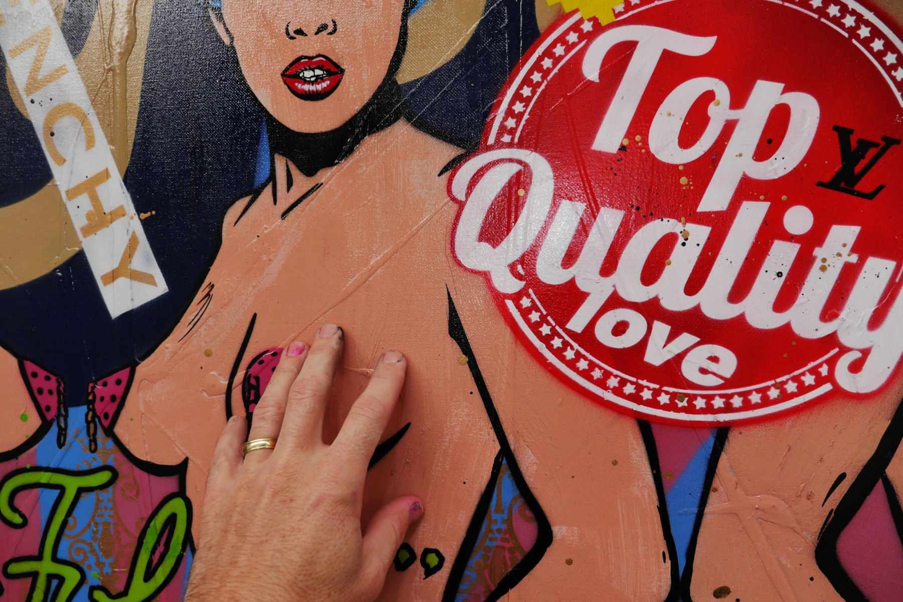 Cabaret and Cabernet 160cm x 100cm Candy Barr Textured Urban Pop Art Painting (SOLD)