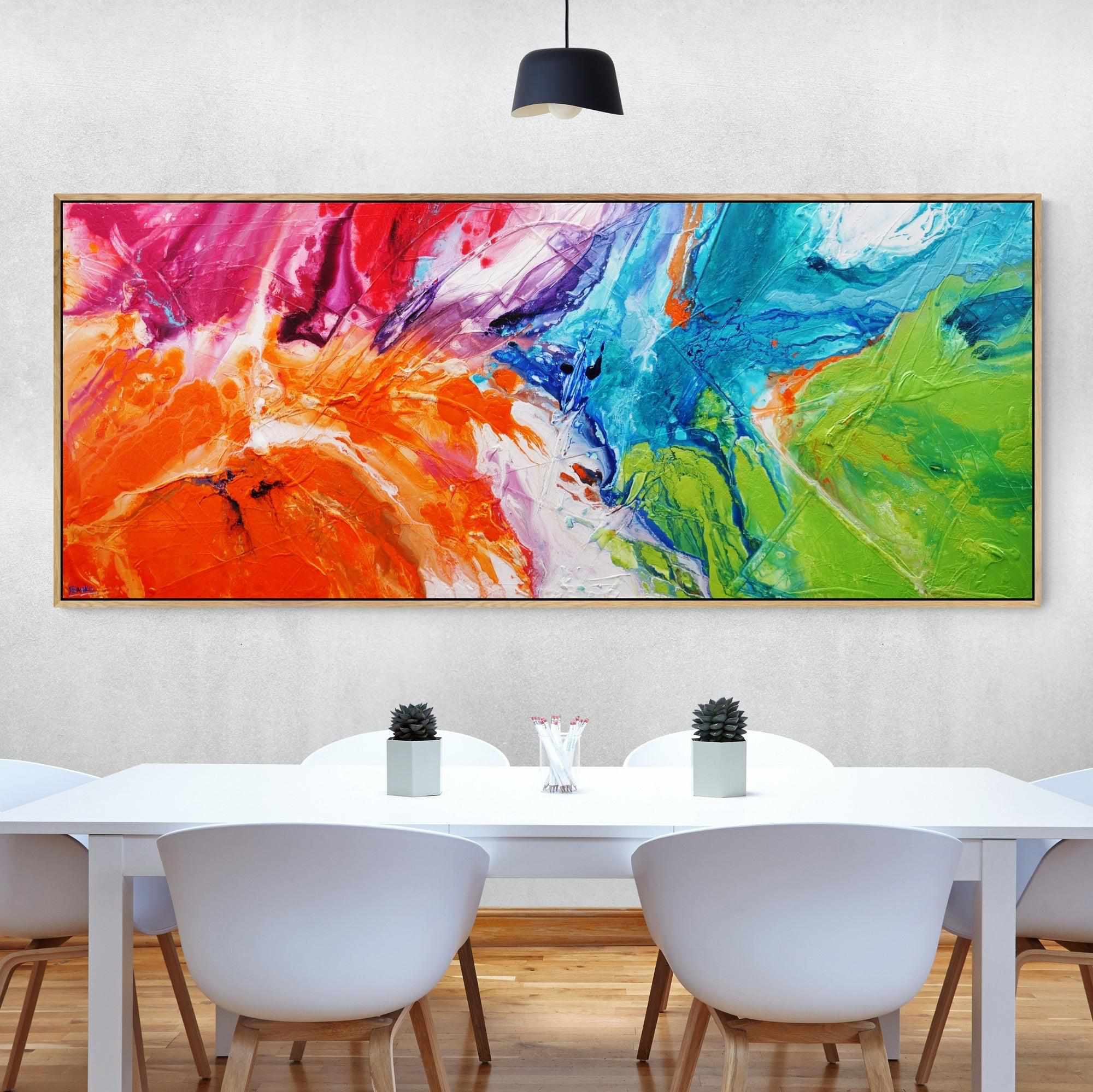 Candy Pop 240cm x 100cm Colourful Textured Abstract Painting (SOLD)-Abstract-[Franko_Artist]-[The_Block]-[Dream_Homes]-[ideas]-[Grand_Designs]-[Art_Lover]-Franklin Art Studio