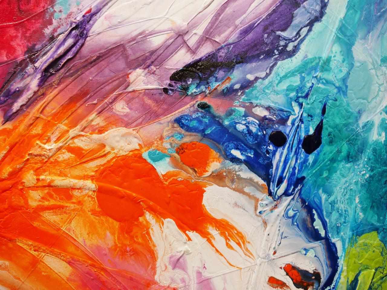 Candy Pop 240cm x 100cm Colourful Textured Abstract Painting (SOLD)