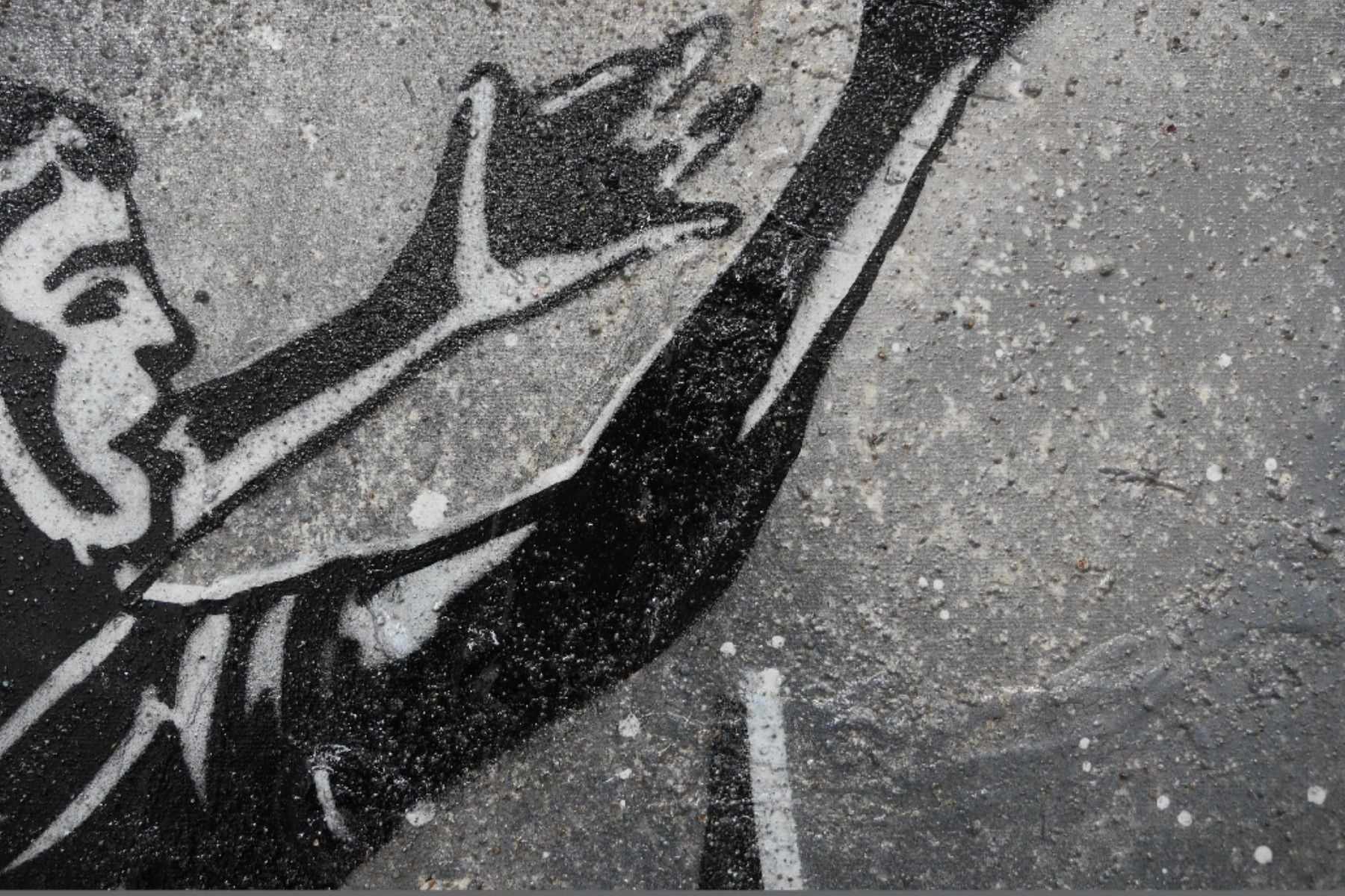 Captured Heart 140cm x 100cm Grey Urban Pop Art Painting