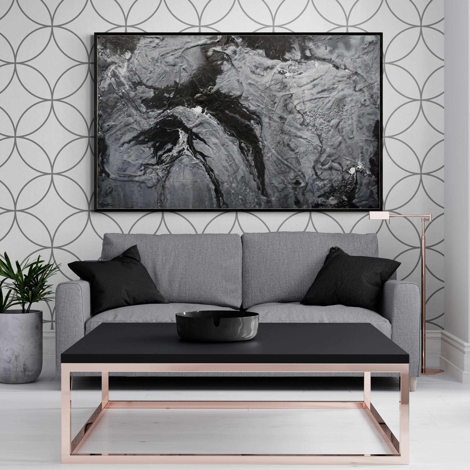 Cashmere 160cm x 100cm Black Grey Textured Abstract Painting (SOLD)-Abstract-[Franko_Artist]-[Australian_artist]-[Gold_Coast]-[Brisbane]-[modern]-[contemporary]-[original]-[Large_artwork]-[The_Block]-[Dream_Homes]-[ideas]-[Grand_Designs]-[Art_Lover]-Franklin Art Studio