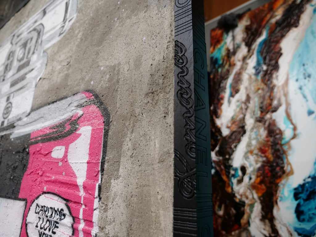 Jilted No.5 120cm x 150cm Industrial Concrete Urban Pop Art Painting With Custom Etched Frame (SOLD)