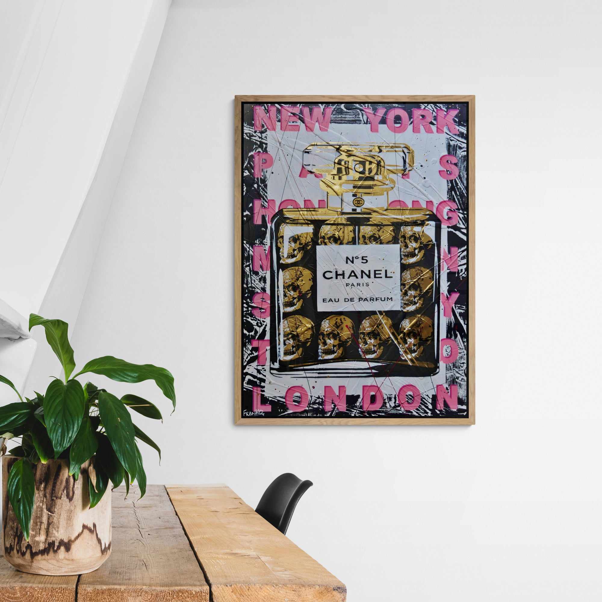 Le Chic 140cm x 100cm Textured Urban Pop Art Painting (SOLD)-Urban Pop Art-[Franko_Artist]-[The_Block]-[Dream_Homes]-[ideas]- [Grand_Designs]-Franklin Art Studio