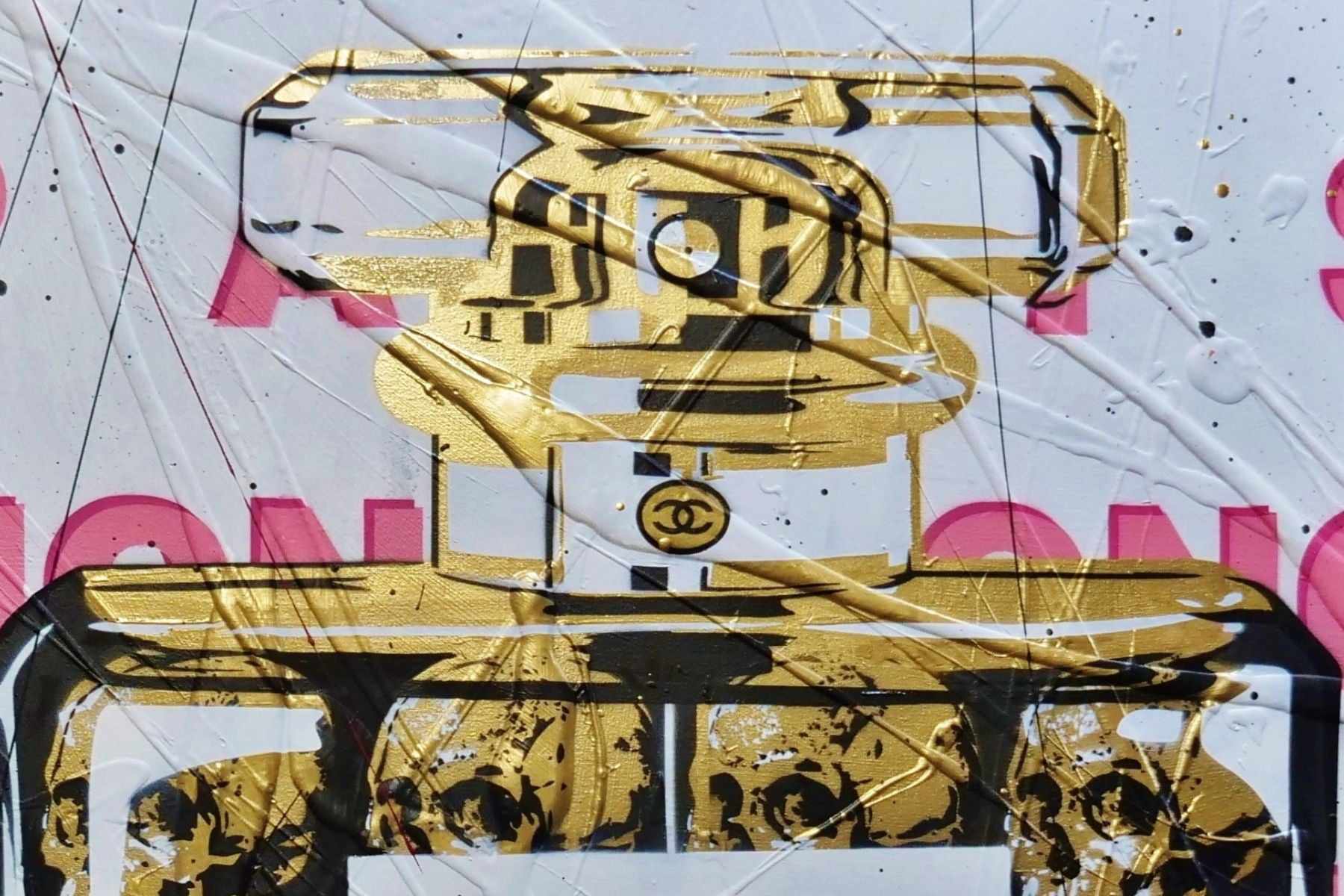 Le Chic 140cm x 100cm Textured Urban Pop Art Painting (SOLD)