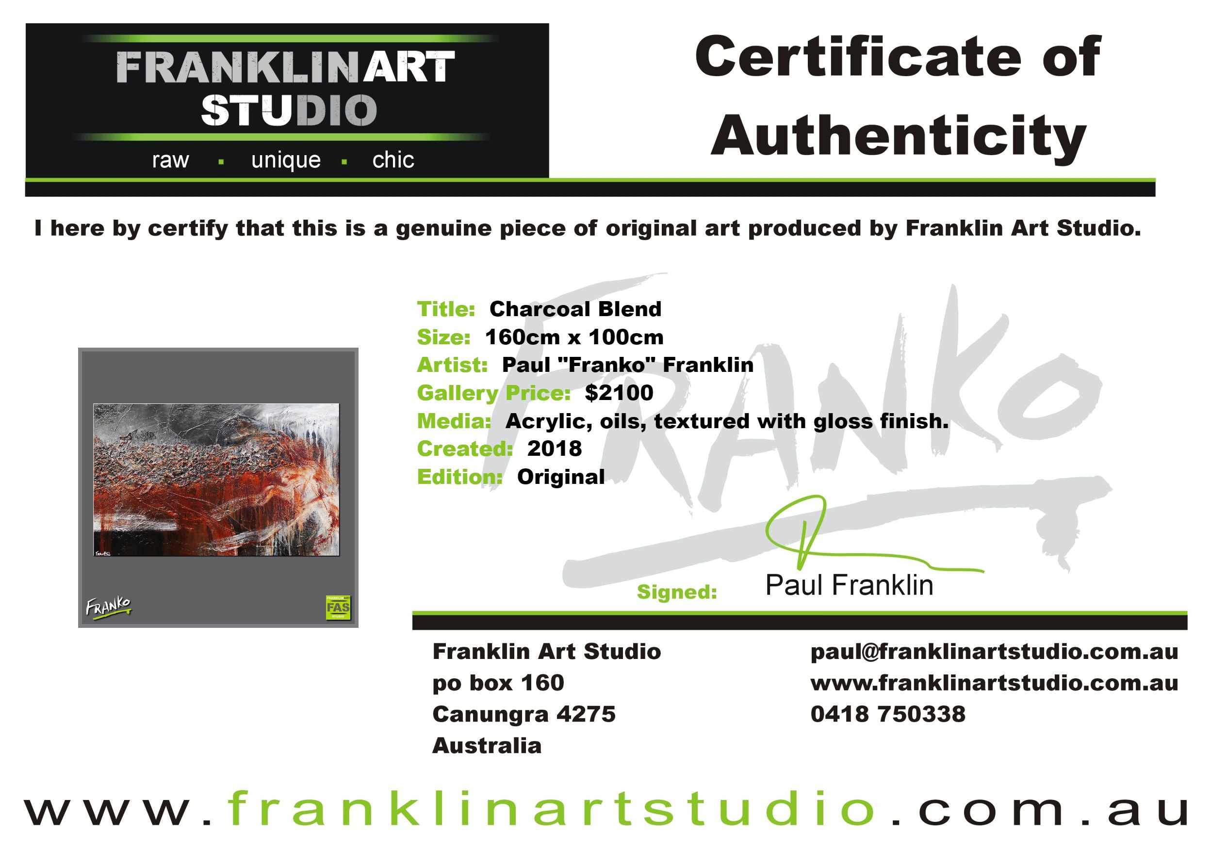 Charcoal Blend 160cm x 100cm Brown Black Textured Abstract Painting (SOLD)-Abstract-[Franko_Artist]-[The_Block]-[Dream_Homes]-[ideas]-[Grand_Designs]-[Art_Lover]-Franklin Art Studio
