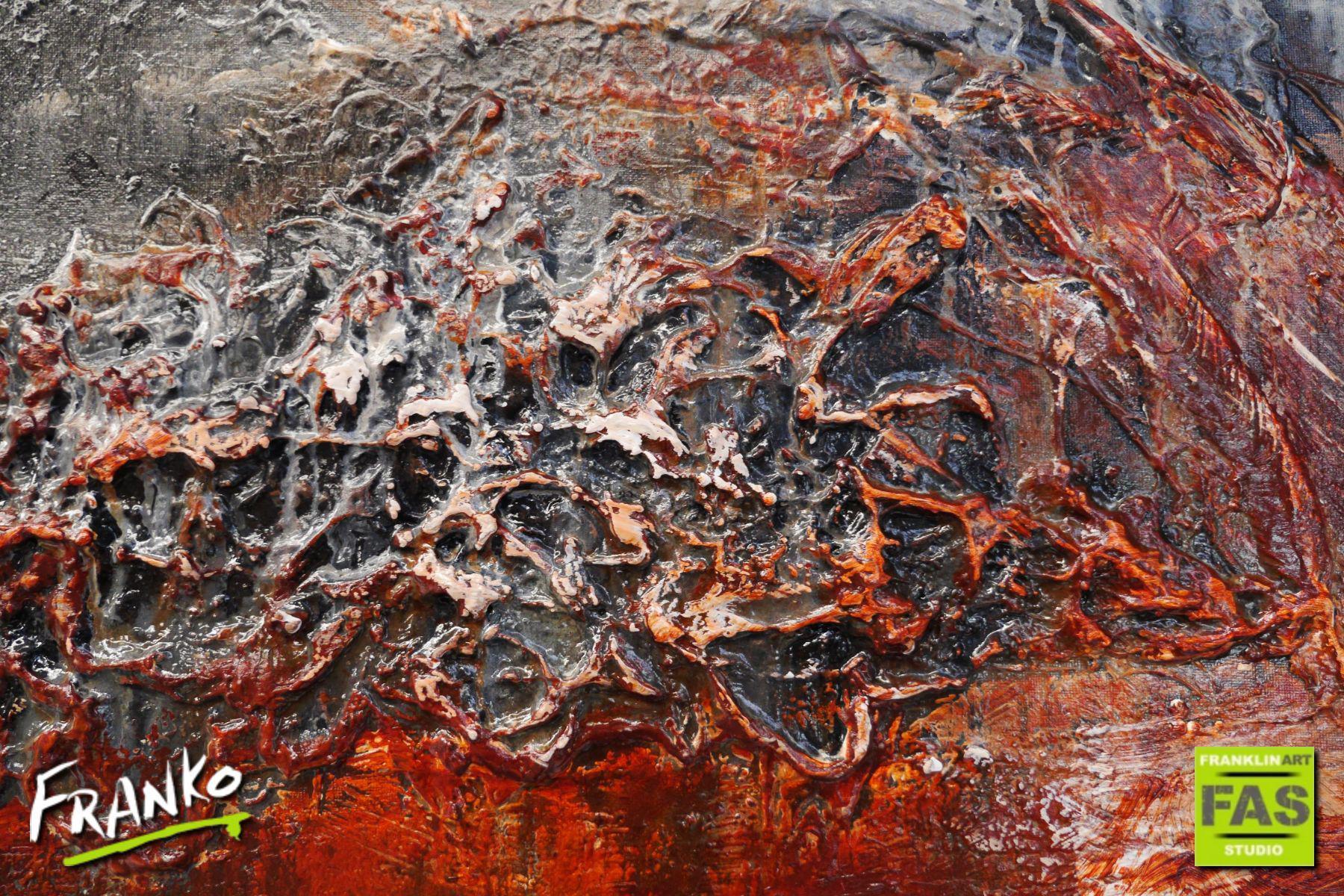 Charcoal Blend 160cm x 100cm Brown Black Textured Abstract Painting (SOLD)