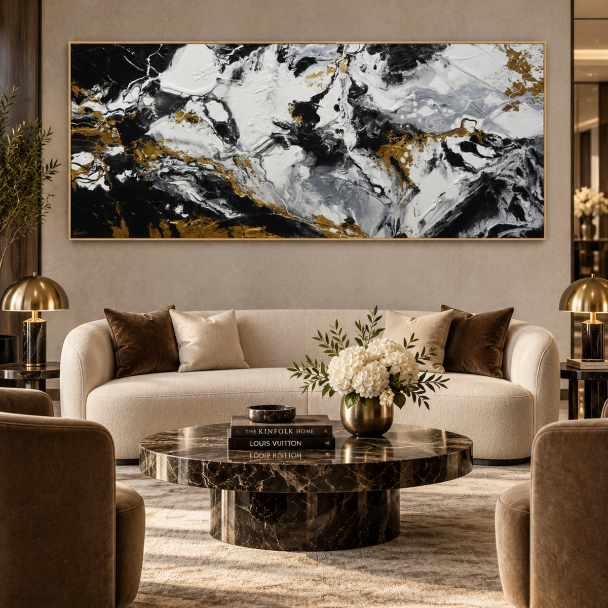 Gold Rush 240cm x 100cm Textured Abstract Painting