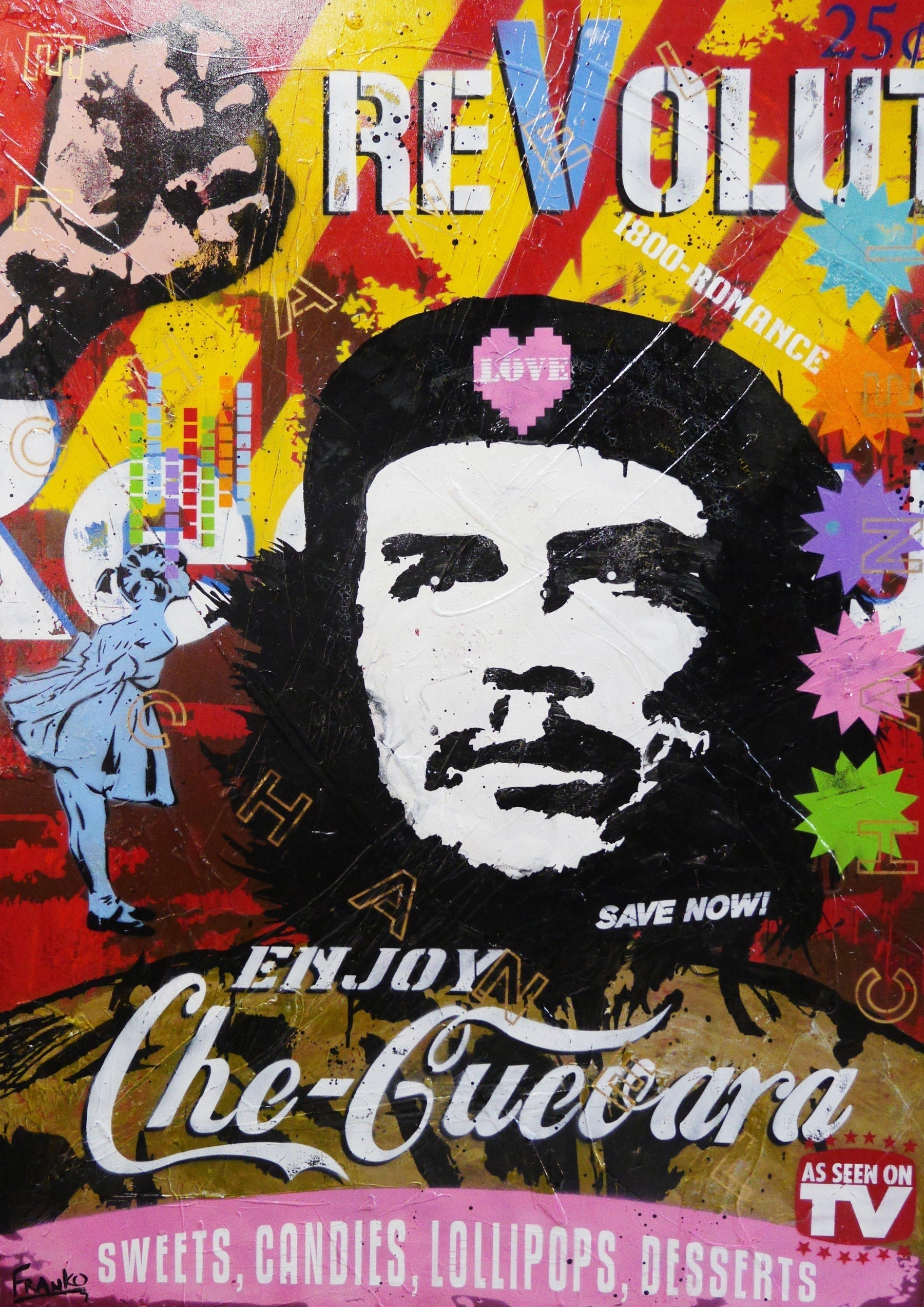 Che Revolutions 140cm x 100cm Che Guevara Pop Art Painting (SOLD)-urban pop-[Franko_Artist]-[Australian_artist]-[Gold_Coast]-[Brisbane]-[modern]-[contemporary]-[original]-[Large_artwork]-Franklin Art Studio