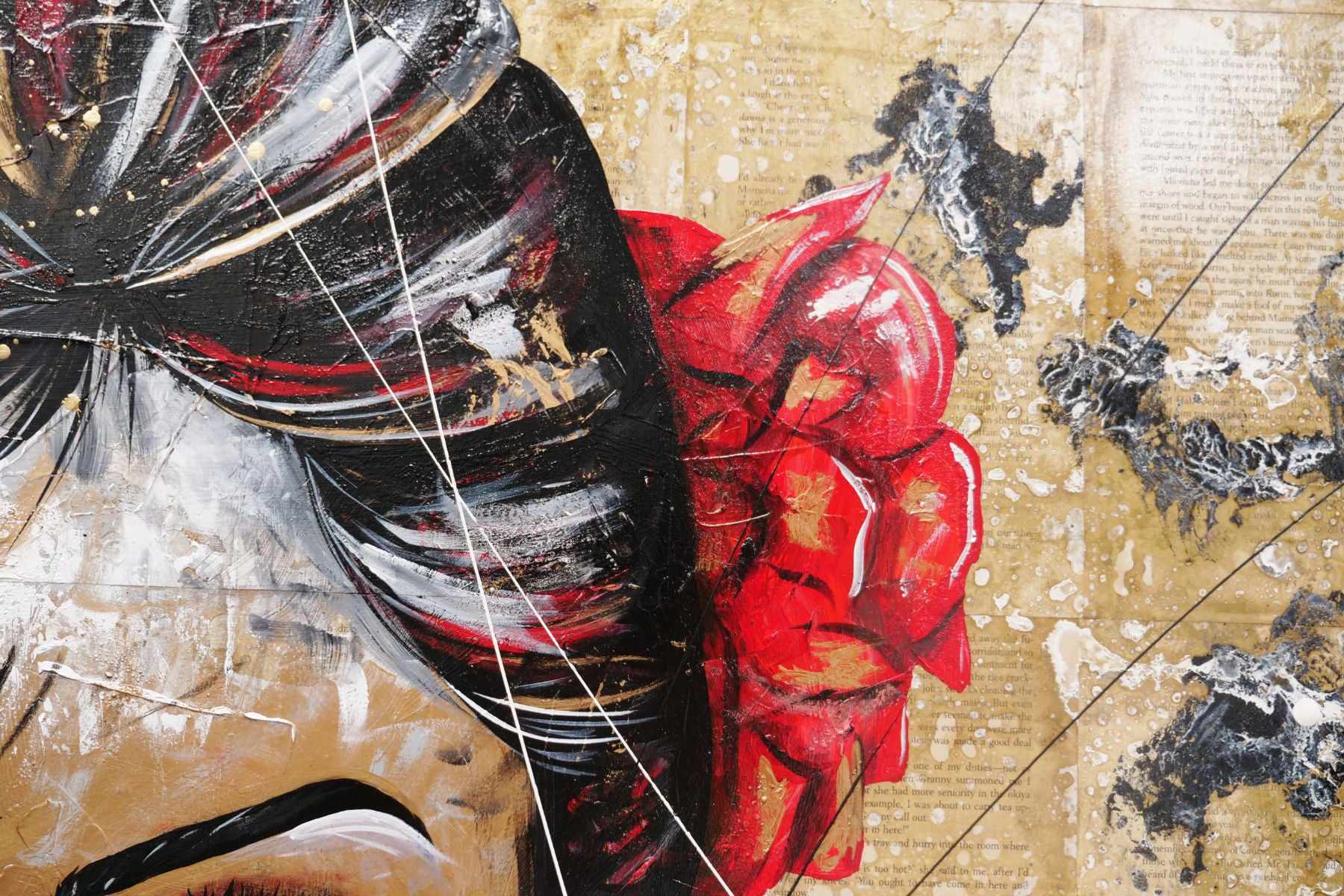 Cherry Pride 120cm x 120cm Geisha Abstract Realism Book Club Painting (SOLD)