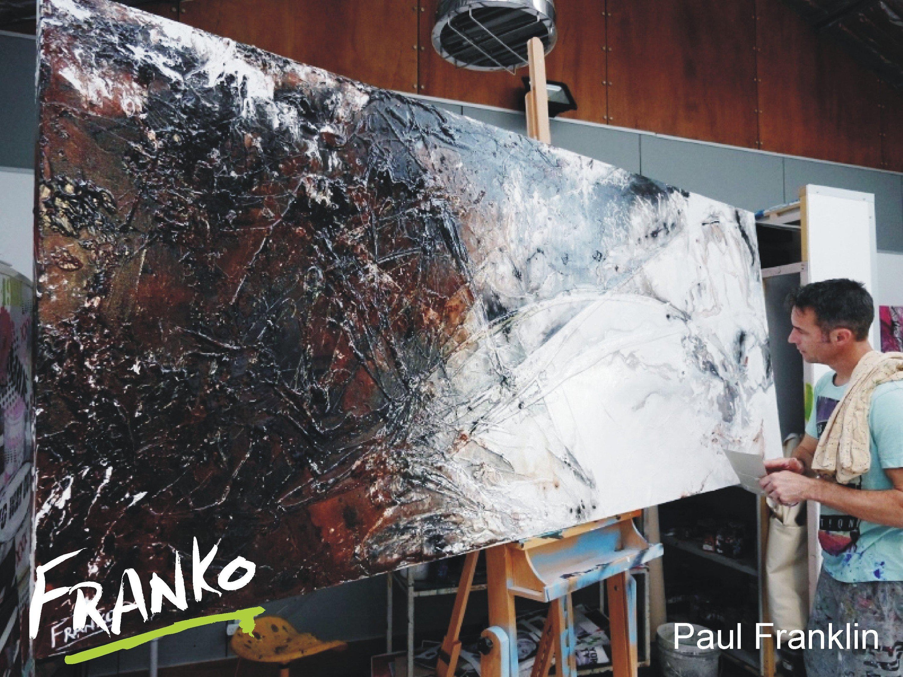 Choc Coated Licorice 240cm x 100cm Black, White and Brown Abstract Painting (SOLD)-abstract-[Franko_Artist]-[The_Block]-[Dream_Homes]-[ideas]- [Grand_Designs]-Franklin Art Studio