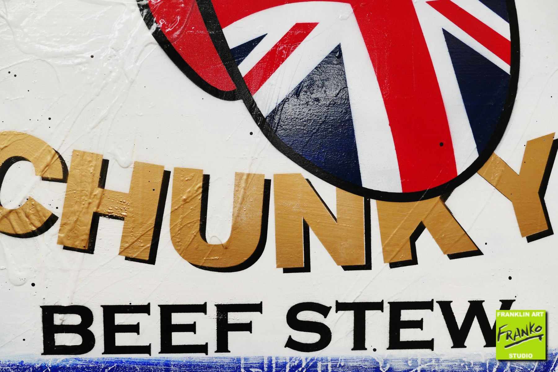 Chunky Stewed Up Rolling Stones 140cm x 100cm Campbells Soup Rolling Stones Textured Urban Pop Art Painting (SOLD)