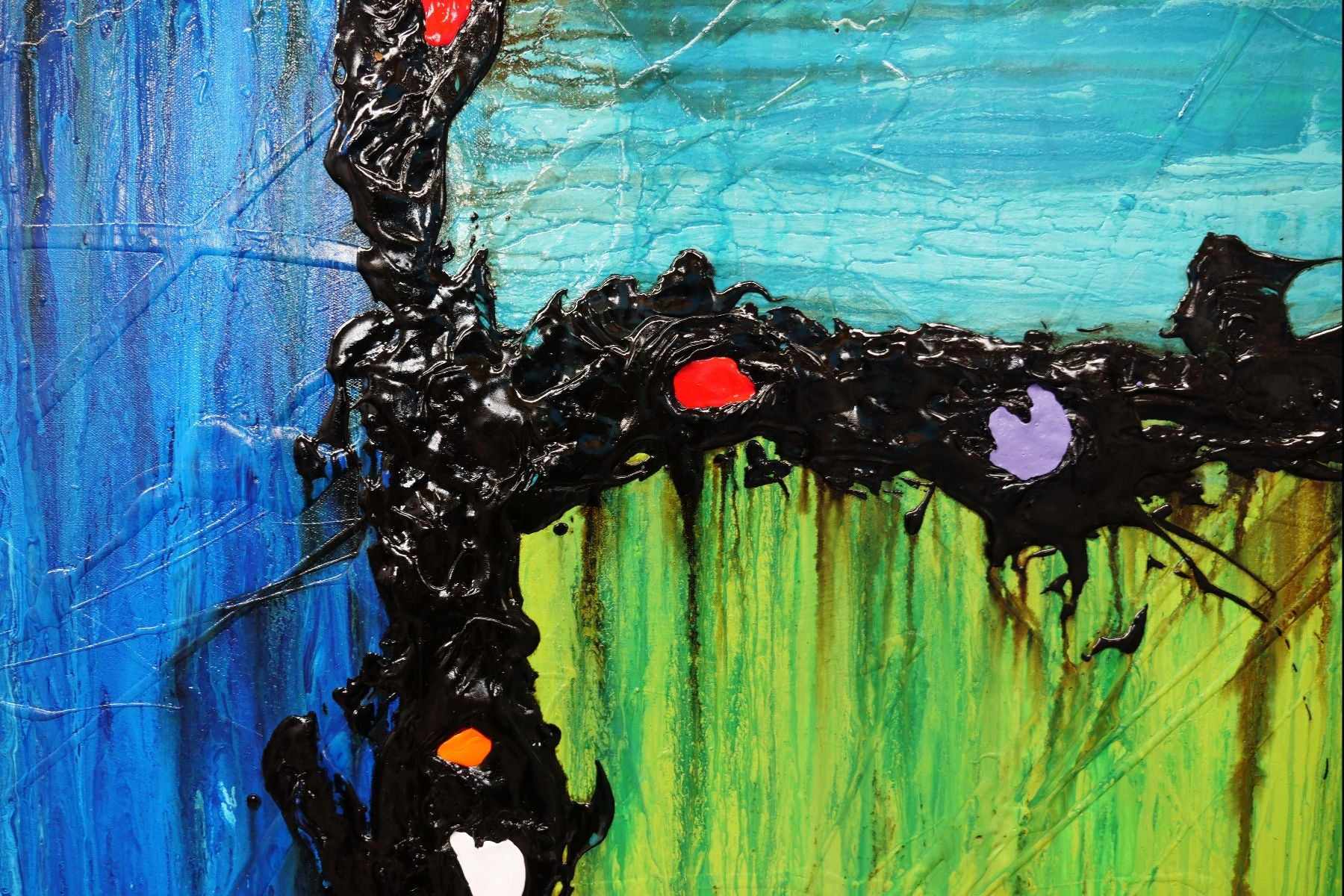 Circus Extravaganza 250cm x 150cm Red Textured Abstract Painting (SOLD)