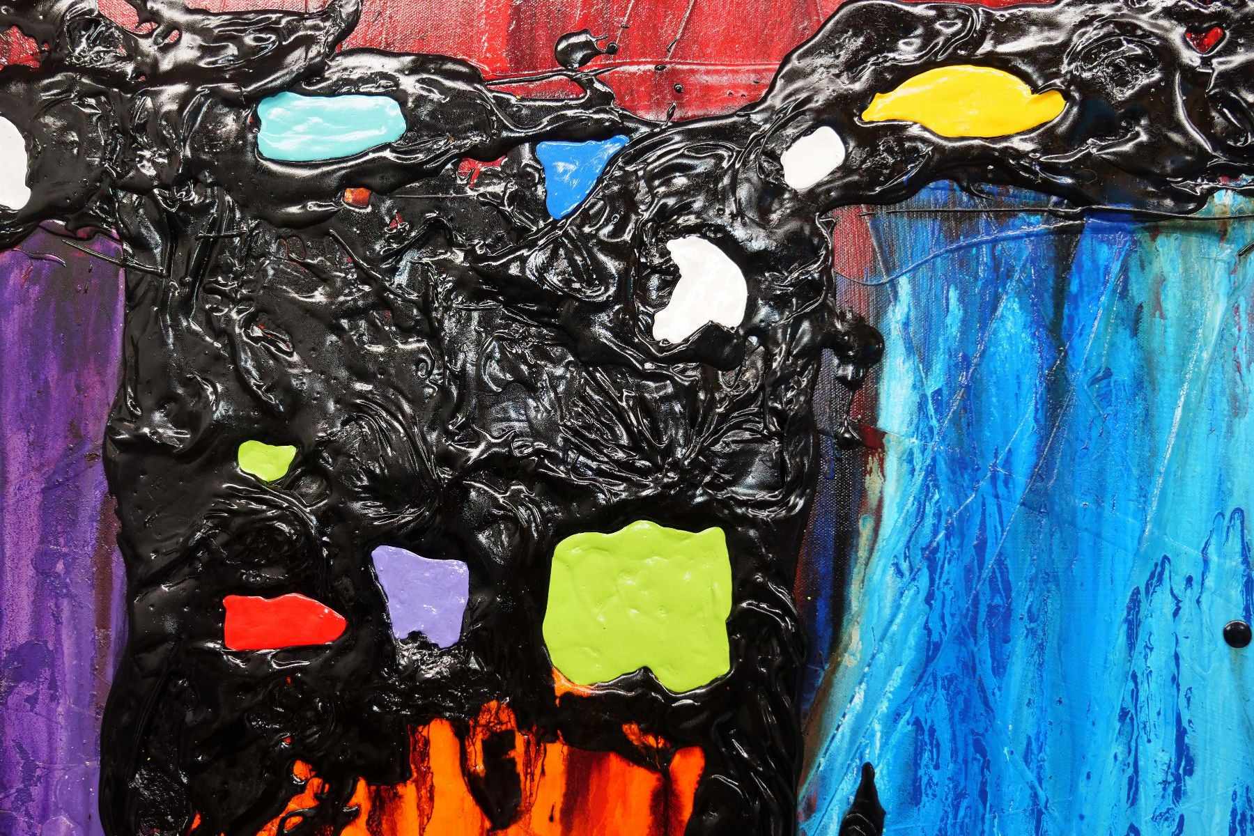 Circus Extravaganza 250cm x 150cm Red Textured Abstract Painting (SOLD)