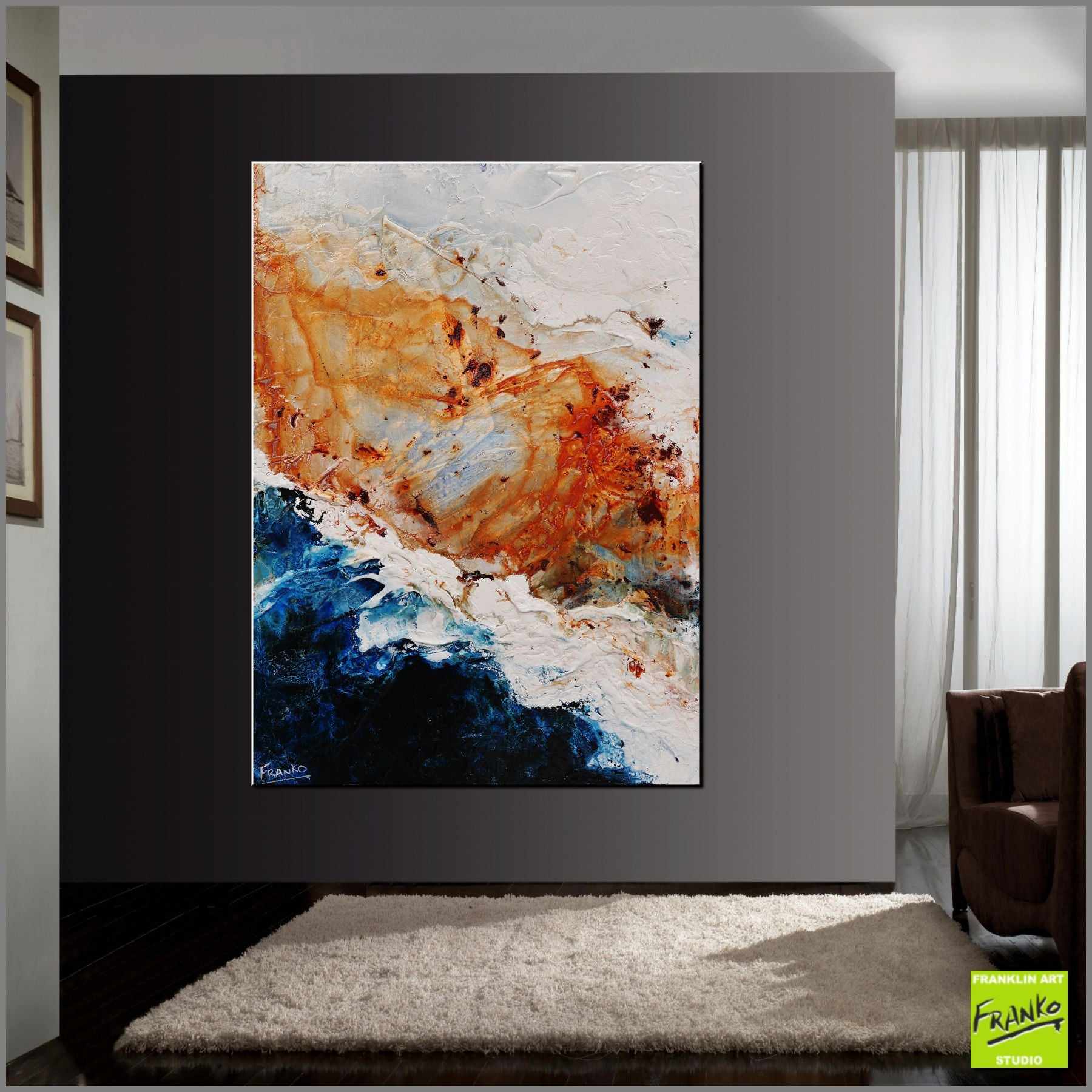 Clay 140cm x 100cm Blue White Brown Textured Abstract Painting (SOLD)-Abstract-[Franko_Artist]-[Australian_artist]-[Gold_Coast]-[Brisbane]-[modern]-[contemporary]-[original]-[Large_artwork]-[The_Block]-[Dream_Homes]-[ideas]-[Grand_Designs]-[Art_Lover]-Franklin Art Studio