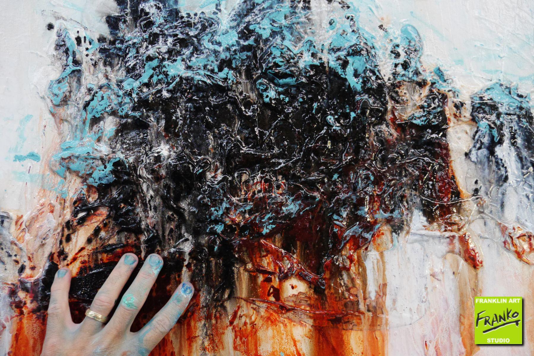 Clay Target 190cm x 100cm White Brown Textured Abstract Painting (SOLD)