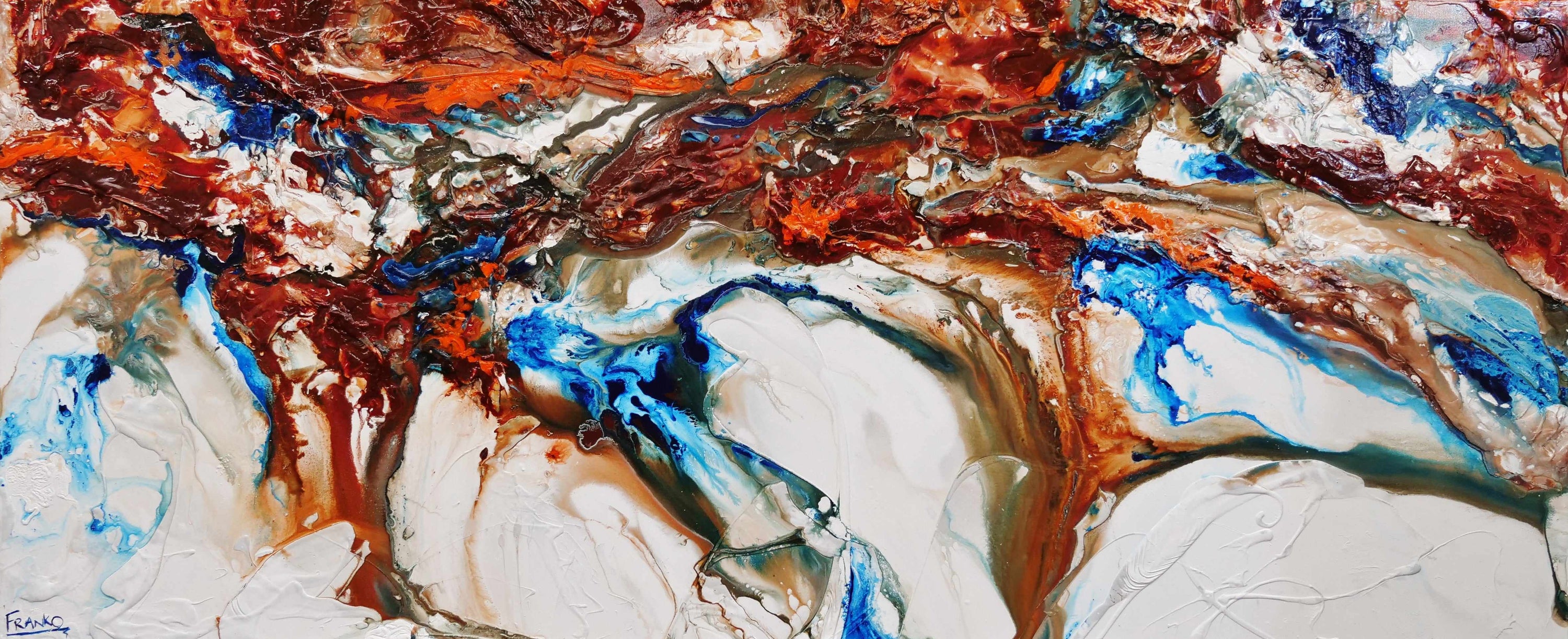 Coastal Essence 240cm x 100cm White Oxide Textured Abstract Painting (SOLD VERON)-Abstract-[Franko_Artist]-[Australian_artist]-[Gold_Coast]-[Brisbane]-[modern]-[contemporary]-[original]-[Large_artwork]-Franklin Art Studio