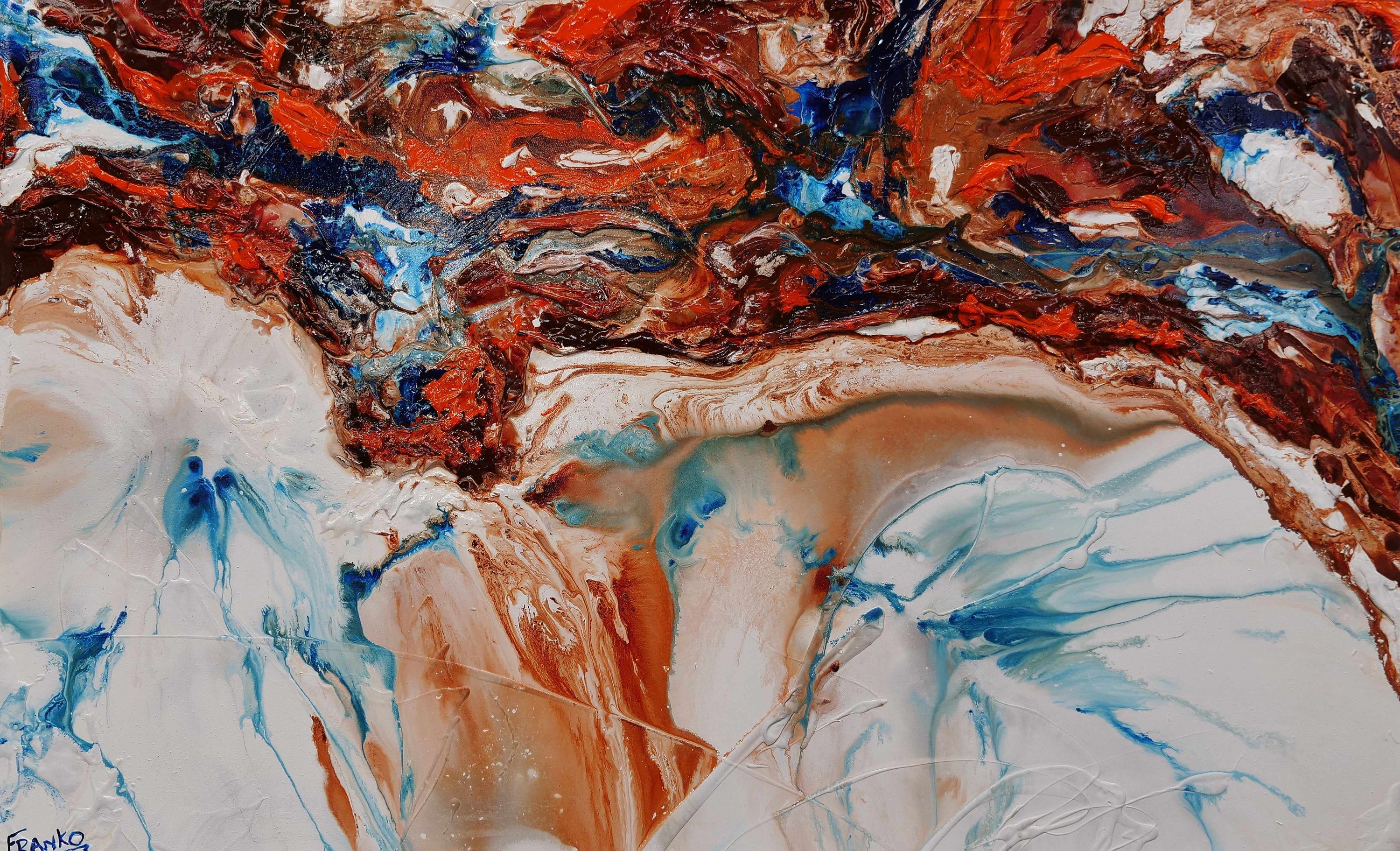 Coastal Fringe 160cm x 100cm White Oxide Textured Abstract Painting (SOLD)-Abstract-[Franko_Artist]-[Australian_artist]-[Gold_Coast]-[Brisbane]-[modern]-[contemporary]-[original]-[Large_artwork]-Franklin Art Studio