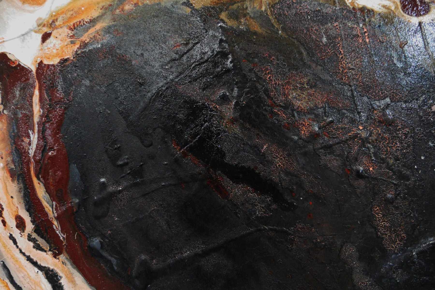 Coastal Oxide 240cm x 100cm Black Brown Textured Abstract Painting (SOLD)