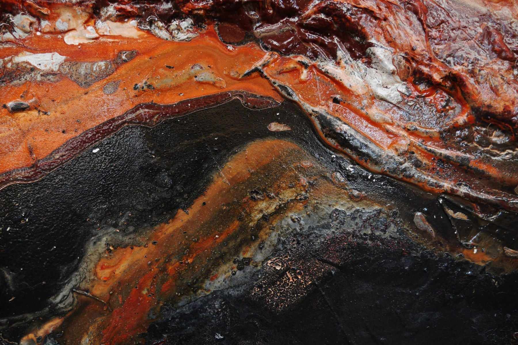 Coastal Oxide 240cm x 100cm Black Brown Textured Abstract Painting (SOLD)