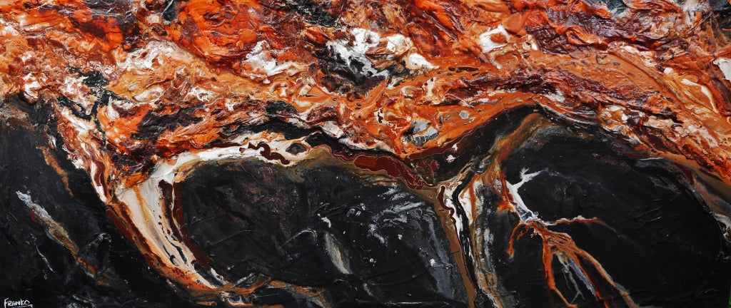 Coastal Oxide 240cm x 100cm Black Brown Textured Abstract Painting (SOLD)-Abstract-[Franko_Artist]-[Australian_artist]-[Gold_Coast]-[Brisbane]-[modern]-[contemporary]-[original]-[Large_artwork]-Franklin Art Studio