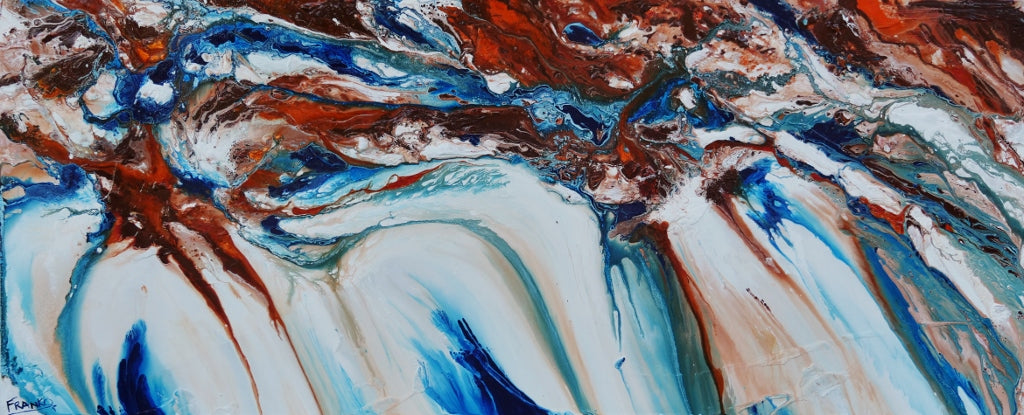 Coastal Rapture 240cm x 100cm Blue Oxide White Textured Abstract Painting (SOLD TRACEY)-Abstract-[Franko_Artist]-[Australian_artist]-[Gold_Coast]-[Brisbane]-[modern]-[contemporary]-[original]-[Large_artwork]-Franklin Art Studio