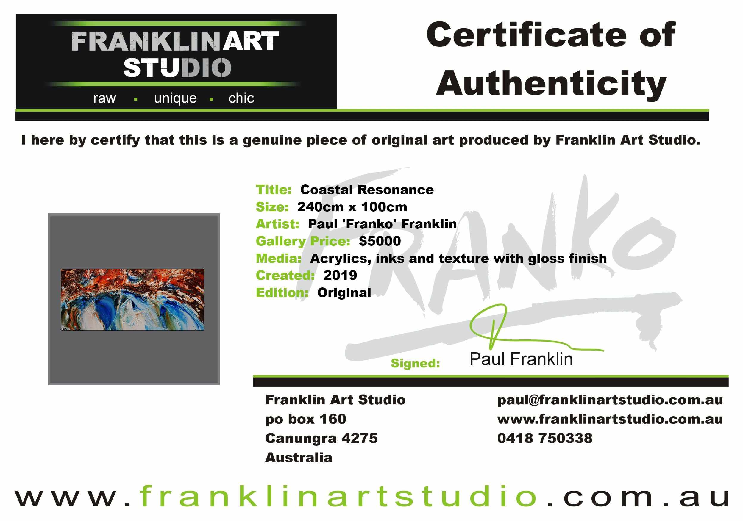 Coastal Resonance 240cm x 100cm White Blue Orange Abstract Painting (SOLD)-abstract-[Franko_Artist]-[The_Block]-[Dream_Homes]-[ideas]-[Grand_Designs]-[Art_Lover]-Franklin Art Studio