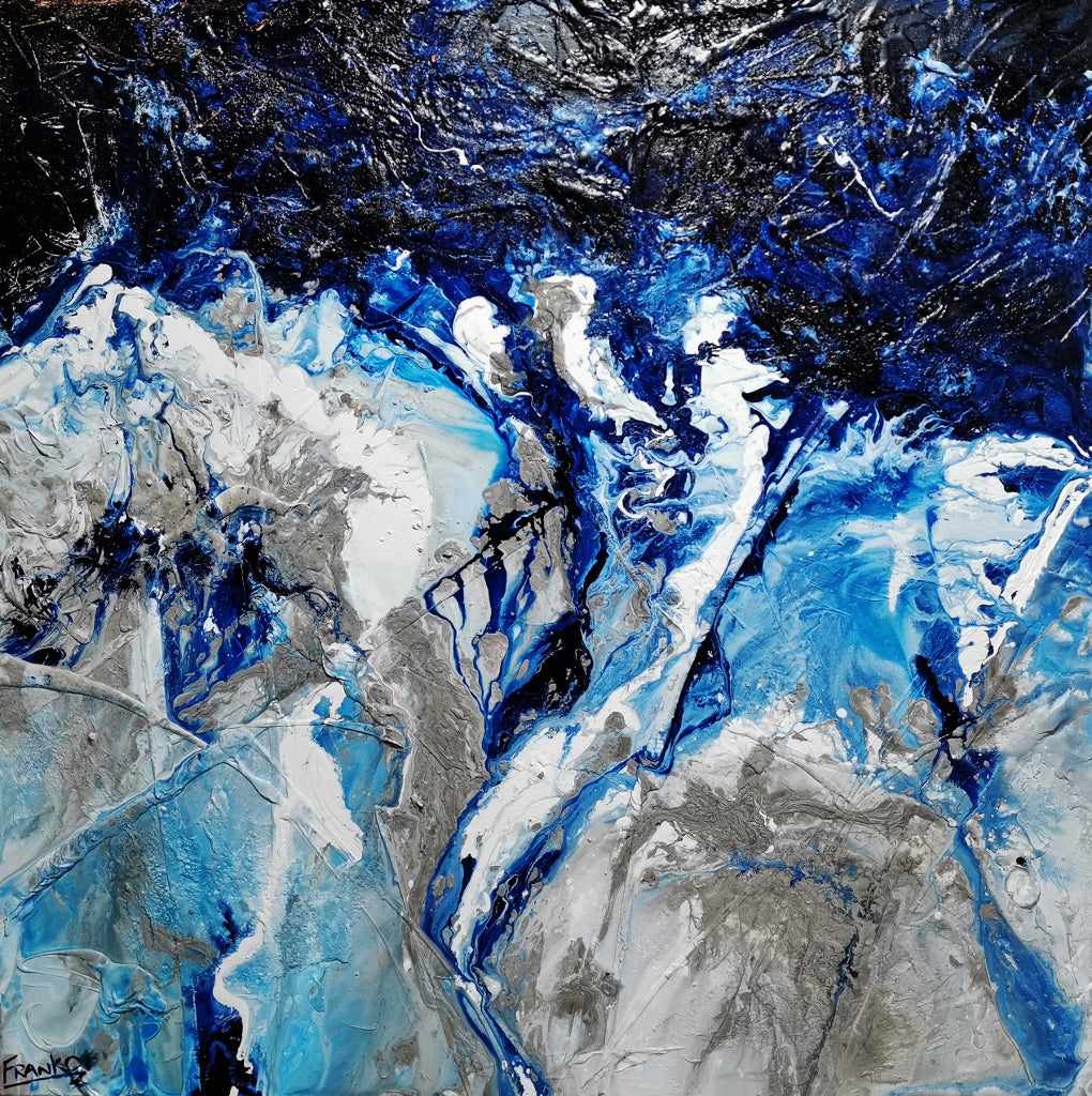 Coastal Significance 150cm x 150cm Blue Textured Abstract Painting (SOLD)-Abstract-[Franko_Artist]-[Australian_artist]-[Gold_Coast]-[Brisbane]-[modern]-[contemporary]-[original]-[Large_artwork]-Franklin Art Studio