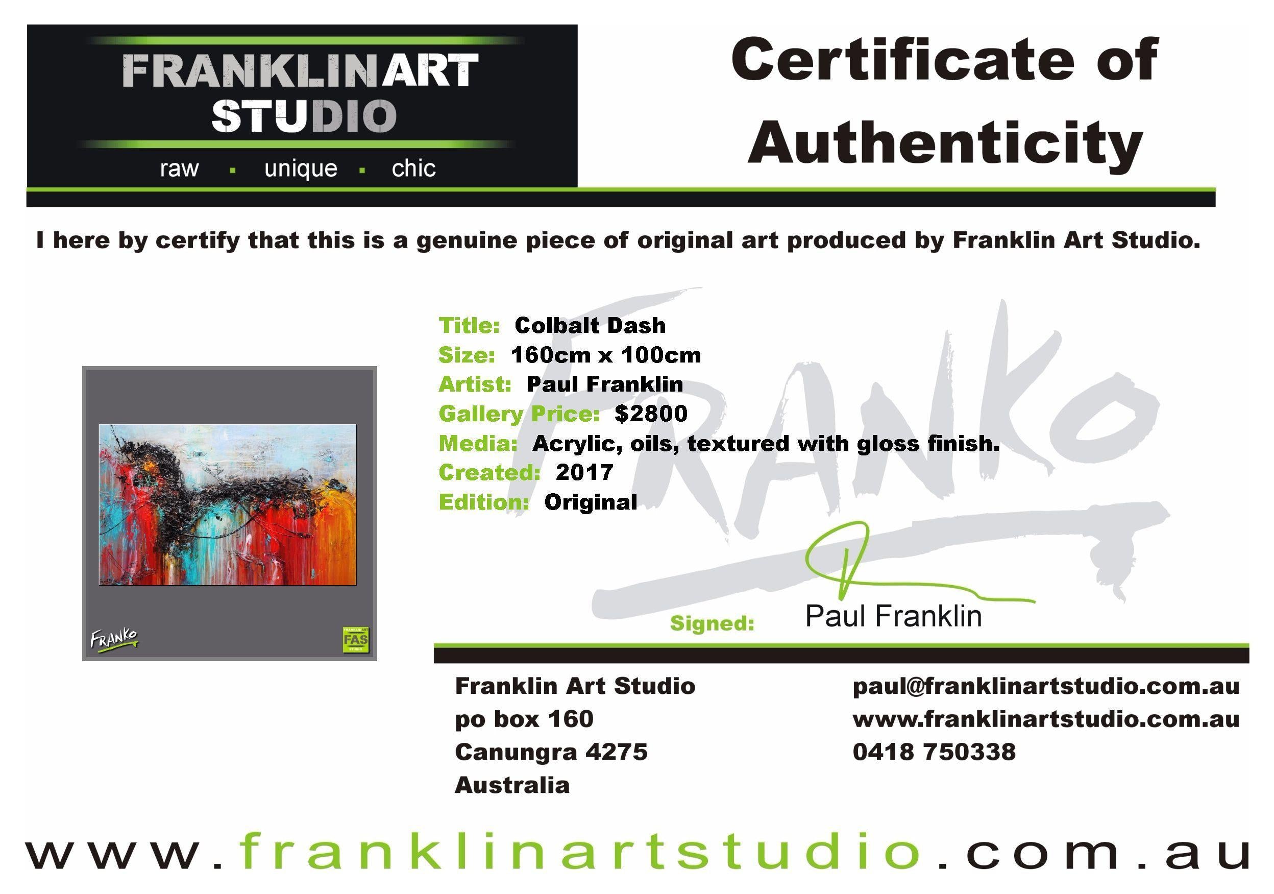Cobalt Dash 160cm x 100cm Teal Red Abstract Painting (SOLD)-abstract-[Franko_Artist]-[The_Block]-[Dream_Homes]-[ideas]-[Grand_Designs]-[Art_Lover]-Franklin Art Studio