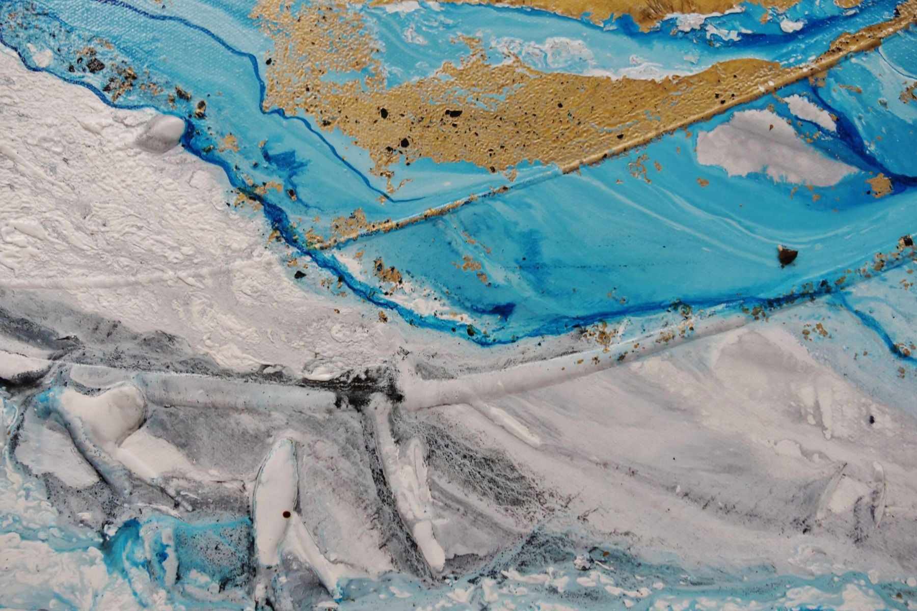 Cobalt Pearl 190cm x 100cm Blue Black Textured Abstract Painting (SOLD)