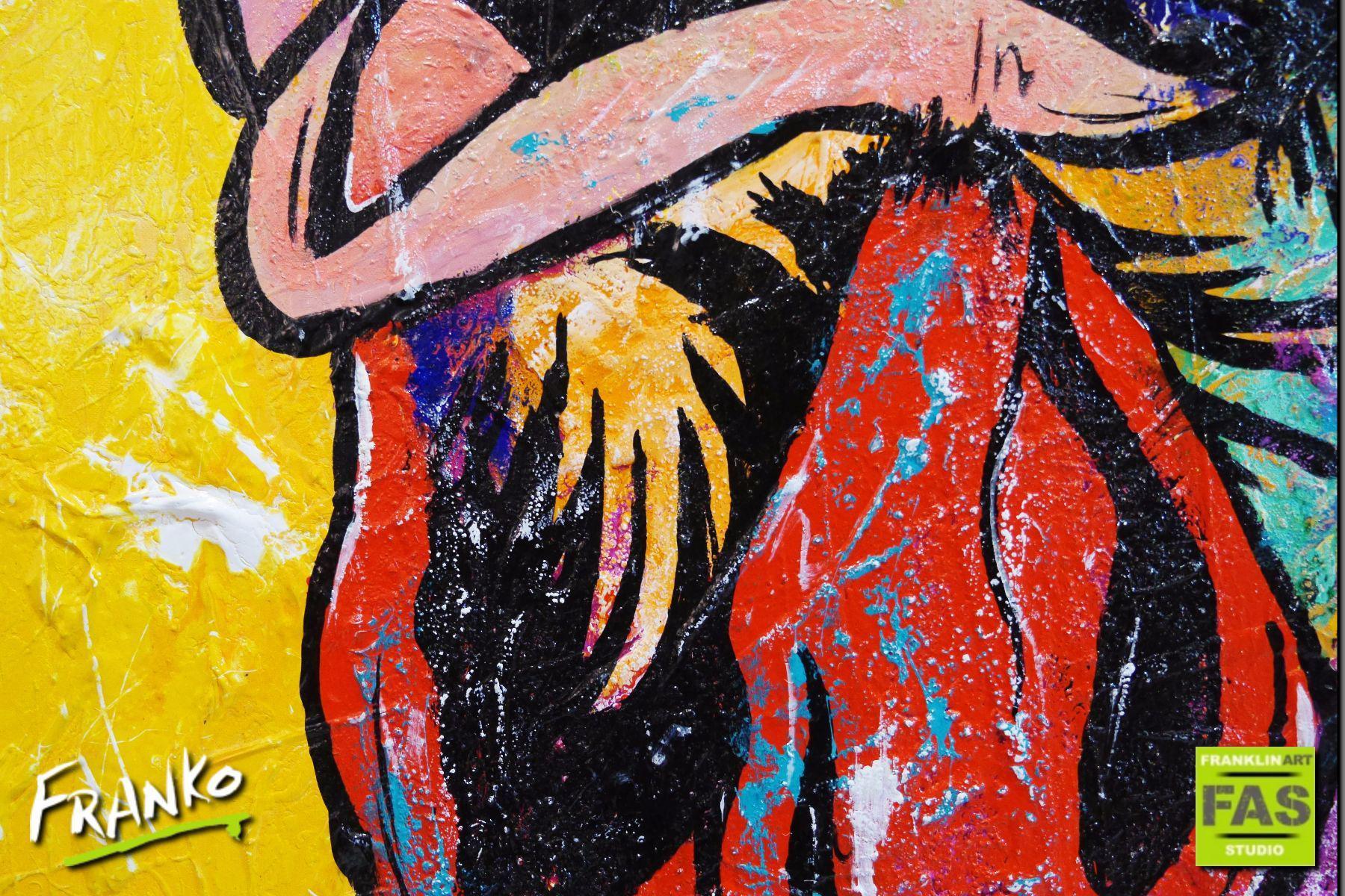 Cock On Yellow 140cm x 100cm Rooster Pop Art Painting (SOLD)