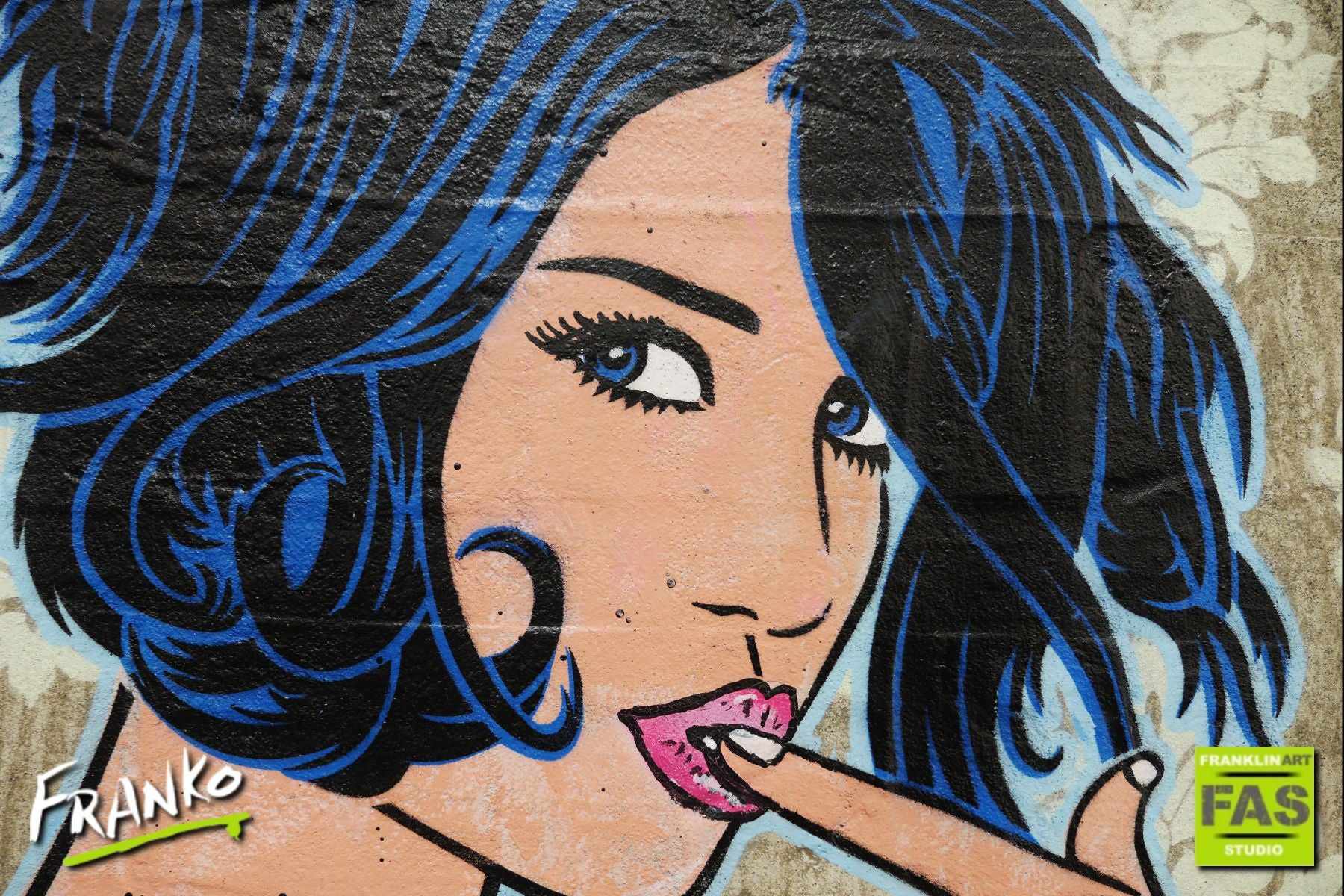 Cocktails And... 75cm x 100cm Cocktail Woman Pop Art Painting-Franko Artist-Franklin Art Studio