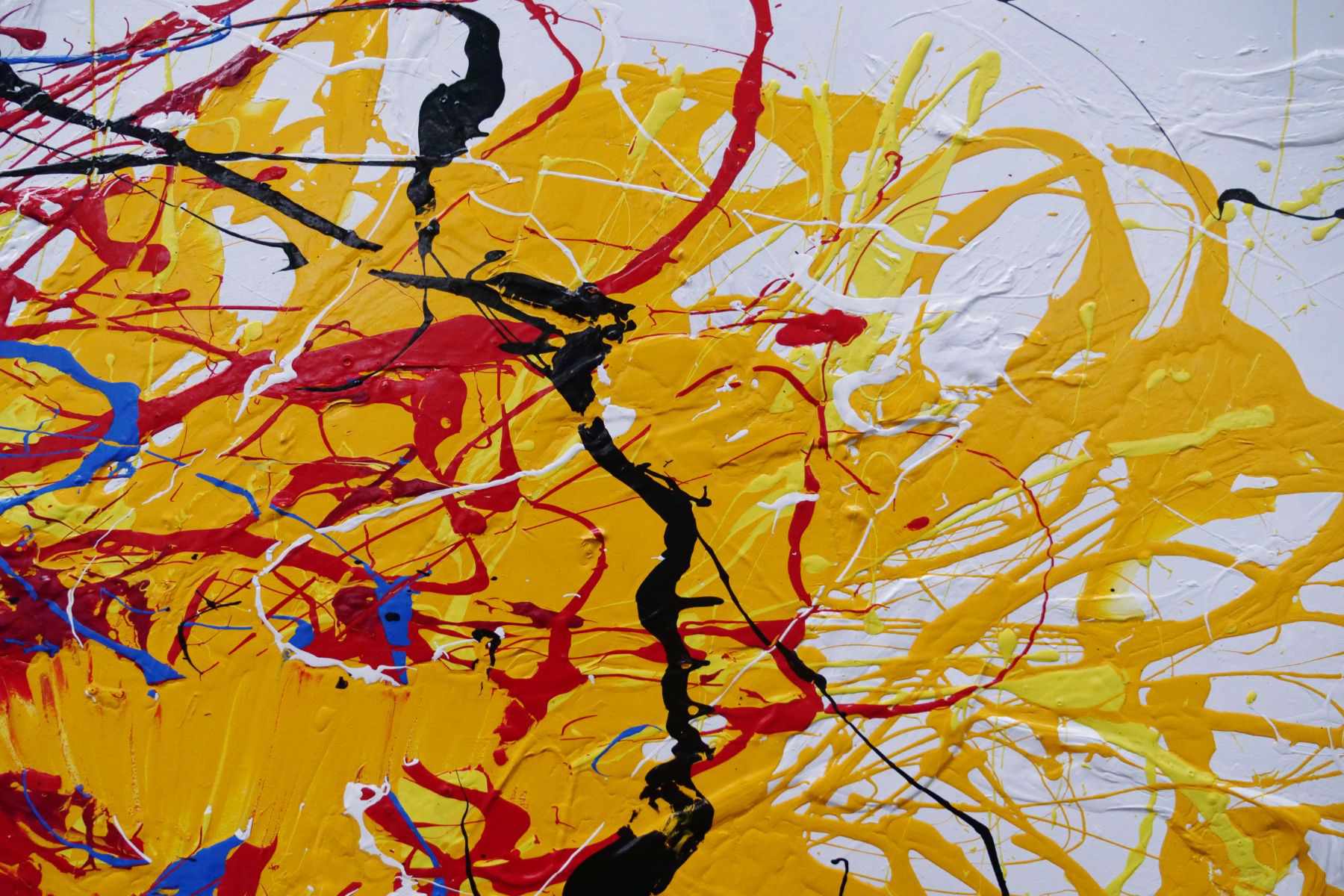 Colour Crash 240cm x 100cm Colourful Textured Abstract Painting (SOLD)