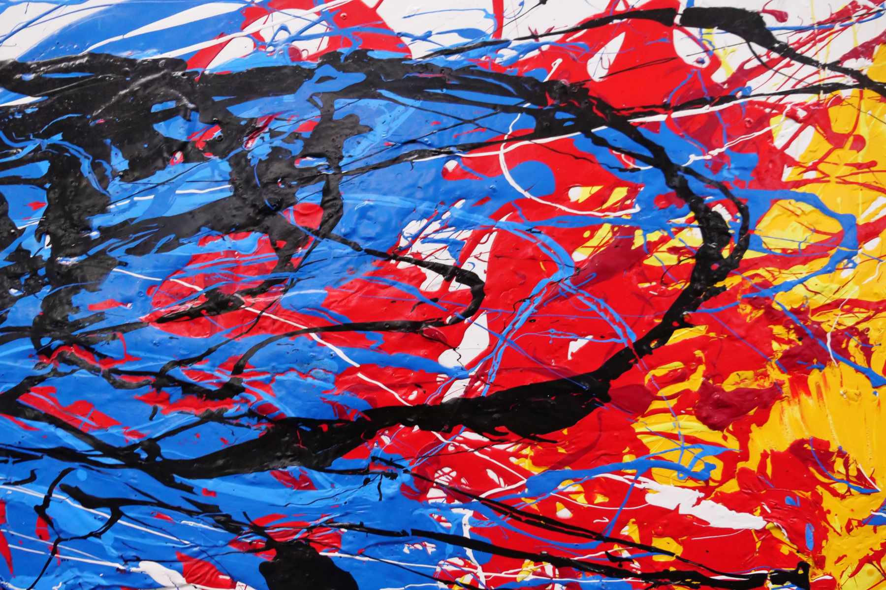 Colour Crash 240cm x 100cm Colourful Textured Abstract Painting (SOLD)