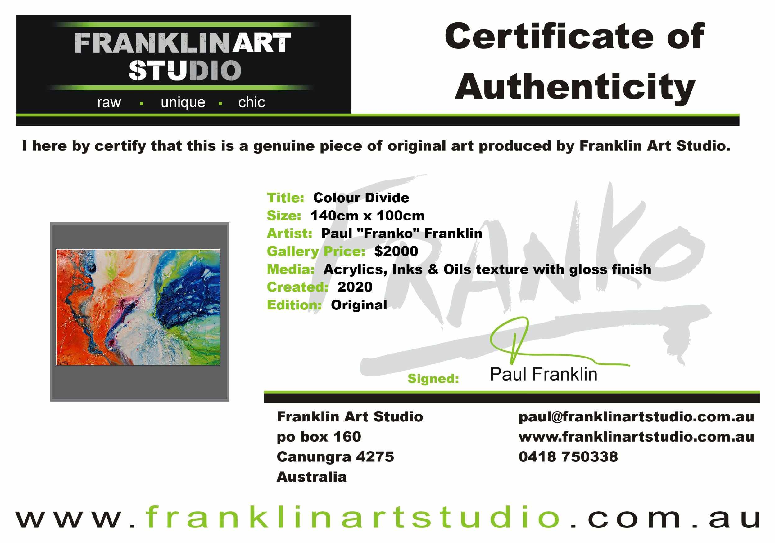 Colour Divide 140cm x 100cm Orange Lime Magenta White Textured Abstract Painting (SOLD)-Abstract-[Franko_Artist]-[The_Block]-[Dream_Homes]-[ideas]-[Grand_Designs]-[Art_Lover]-Franklin Art Studio
