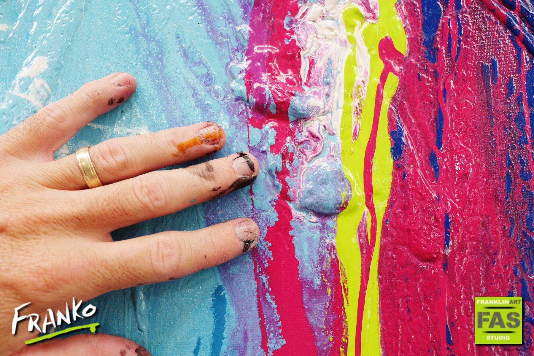 Colour Mash 160cm x 60cm Colourful Abstract Painting (SOLD)