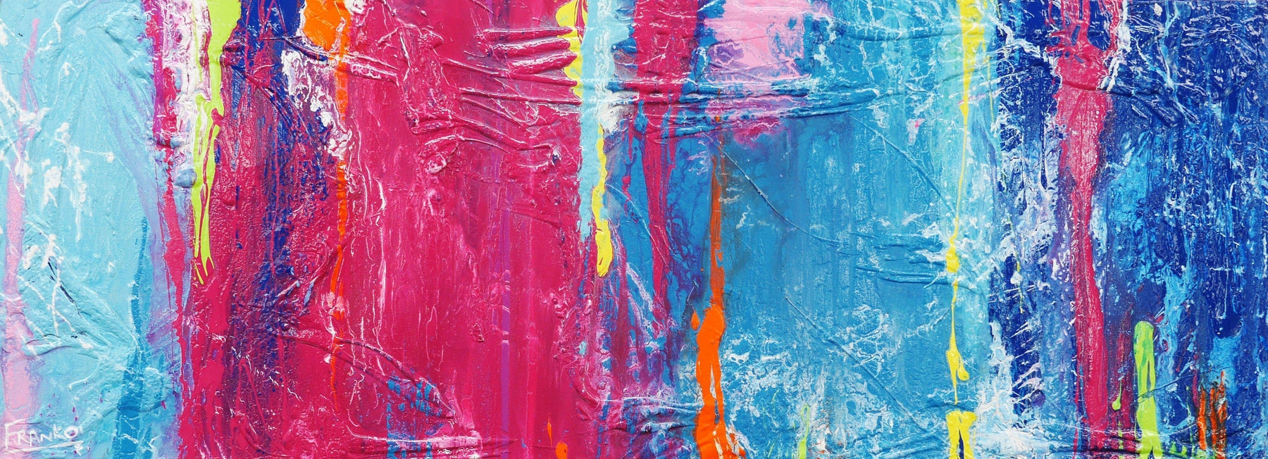 Colour Mash 160cm x 60cm Colourful Abstract Painting (SOLD)-Abstract-[Franko_Artist]-[Australian_artist]-[Gold_Coast]-[Brisbane]-[modern]-[contemporary]-[original]-[Large_artwork]-Franklin Art Studio