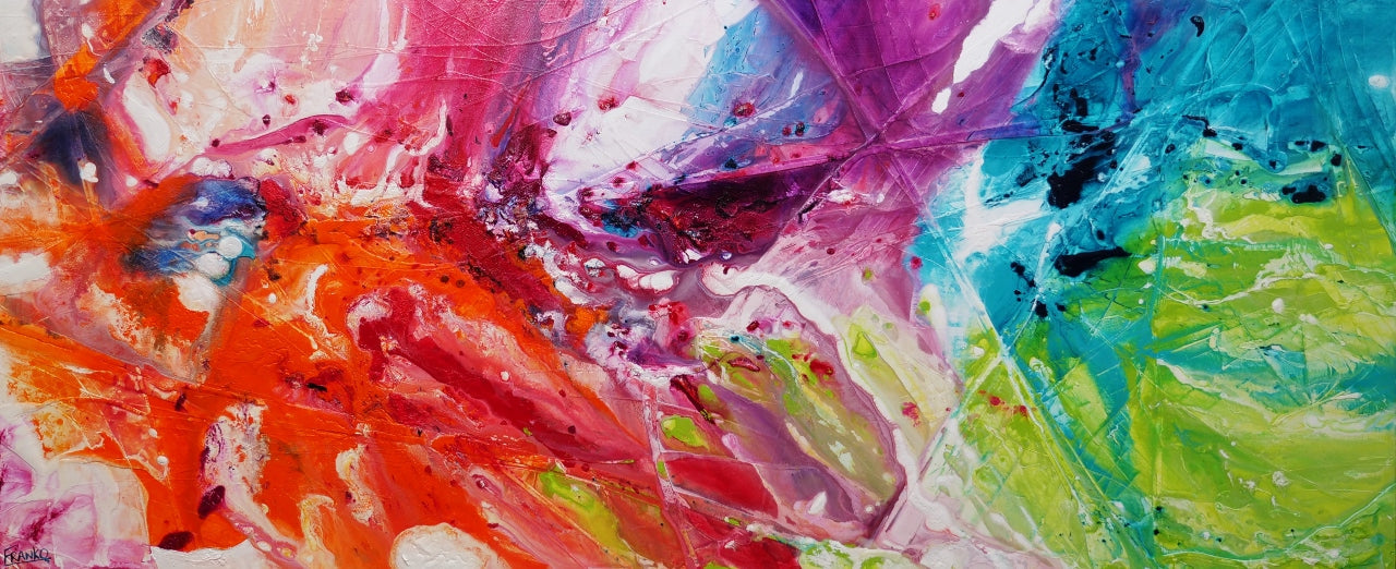 Colour Potion 240cm x 100cm Colourful Textured Abstract Painting (SOLD)-Abstract-[Franko_Artist]-[Australian_artist]-[Gold_Coast]-[Brisbane]-[modern]-[contemporary]-[original]-[Large_artwork]-Franklin Art Studio