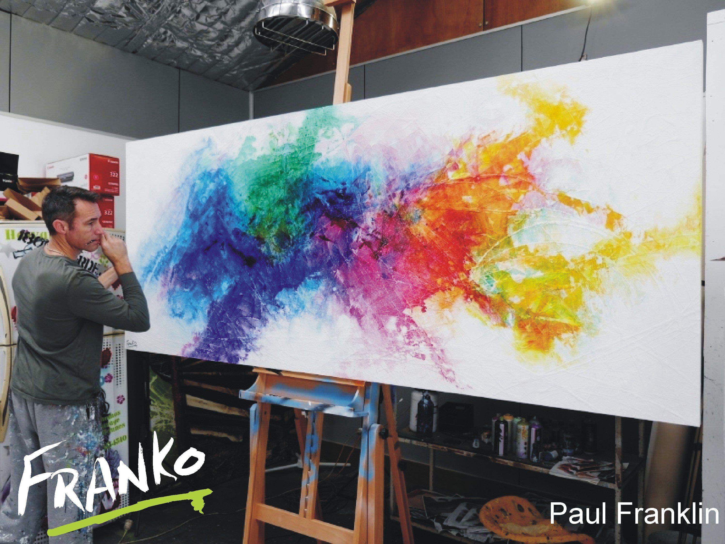 Colour Splash 240cm x 100cm Colourful Abstract Painting (SOLD)-abstract-[Franko_Artist]-[The_Block]-[Dream_Homes]-[ideas]- [Grand_Designs]-Franklin Art Studio