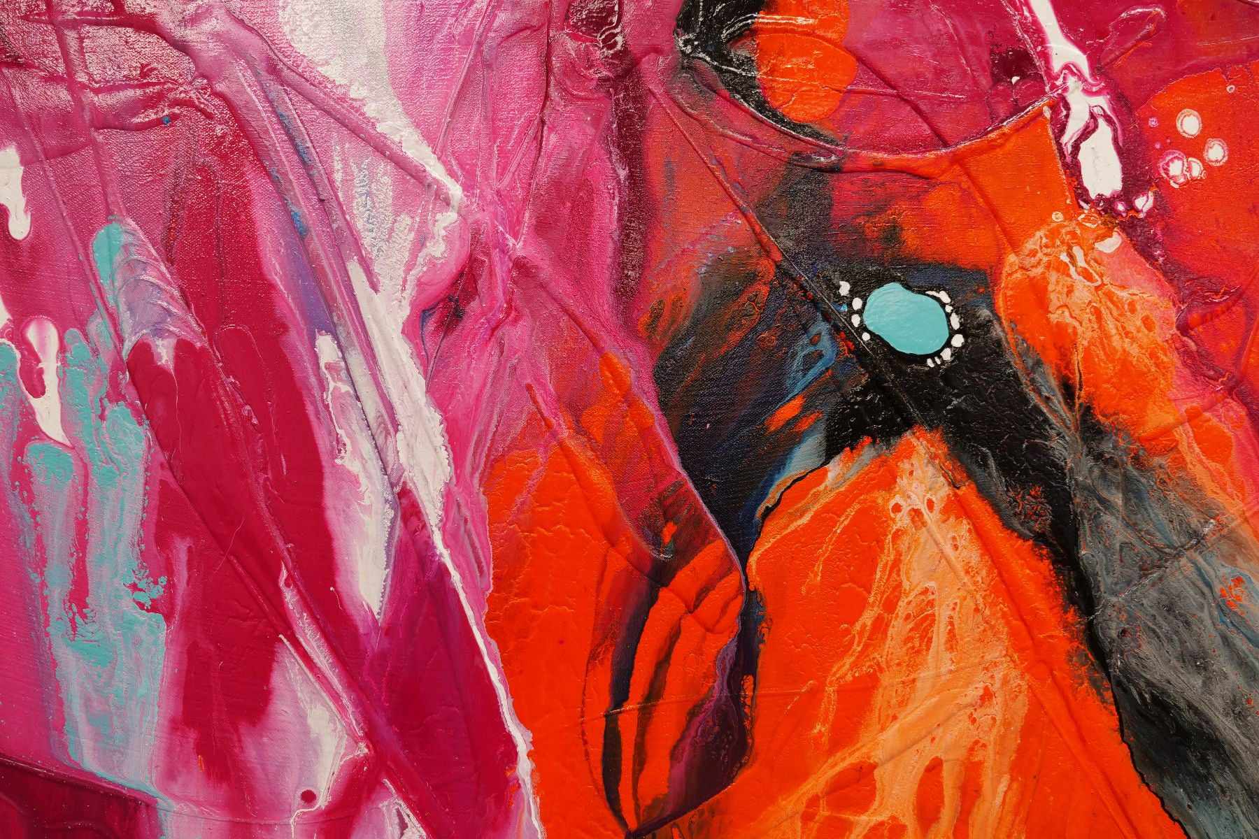 Coloured Mechanics 200cm x 80cm Colourful Textured Abstract Painting (SOLD)