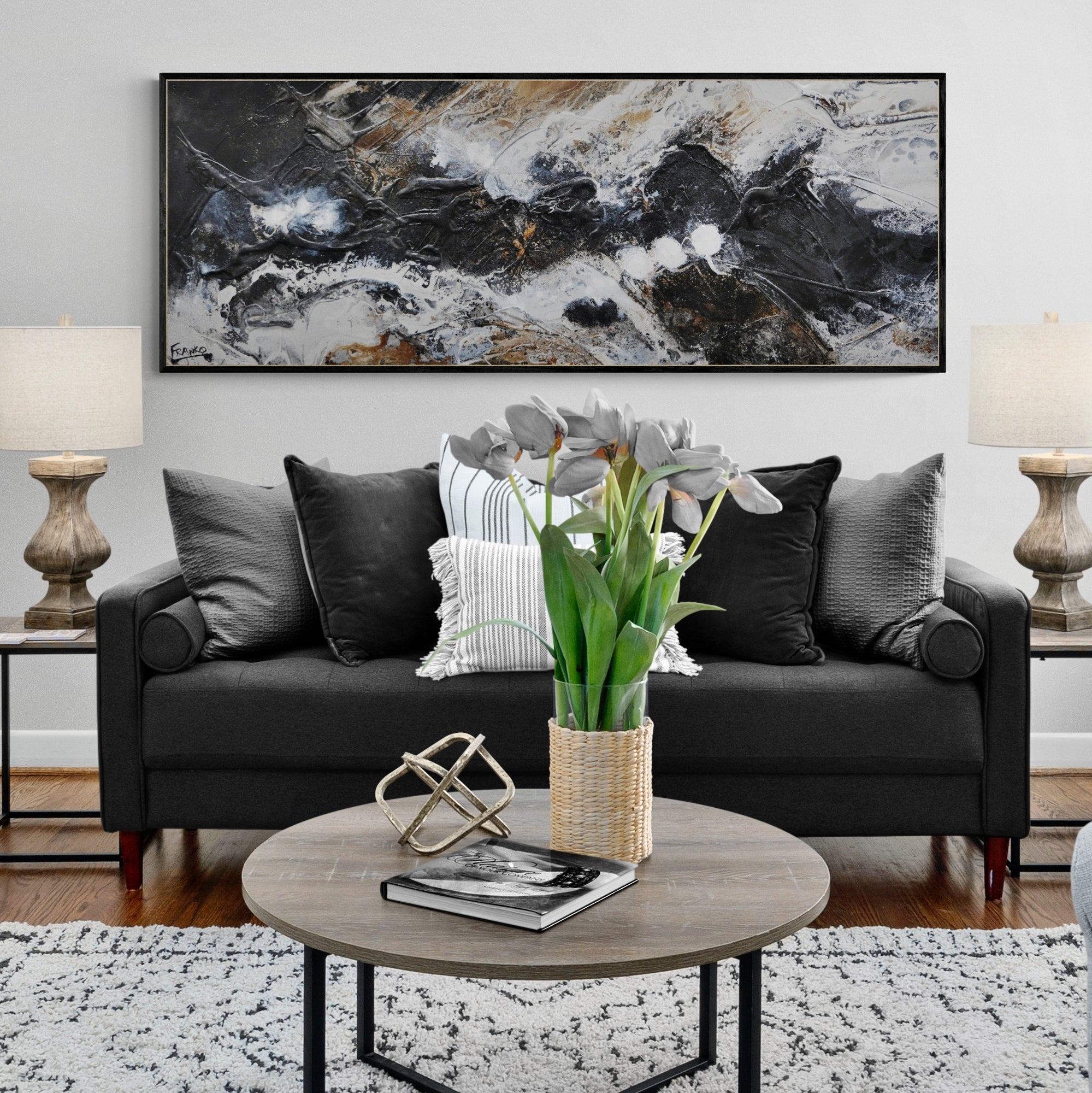 Distant Blaq 160cm x 60cm Black Rust Textured Abstract Painting (SOLD)-Abstract-[Franko_Artist]-[Australian_artist]-[Gold_Coast]-[Brisbane]-[modern]-[contemporary]-[original]-[Large_artwork]-[The_Block]-[Dream_Homes]-[ideas]-[Grand_Designs]-[Art_Lover]-Franklin Art Studio